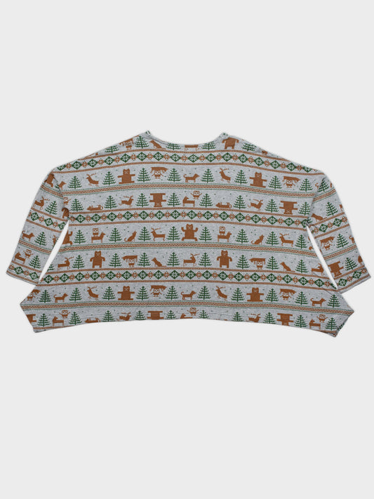 Né-net - winter print wide fit crewneck - size 2