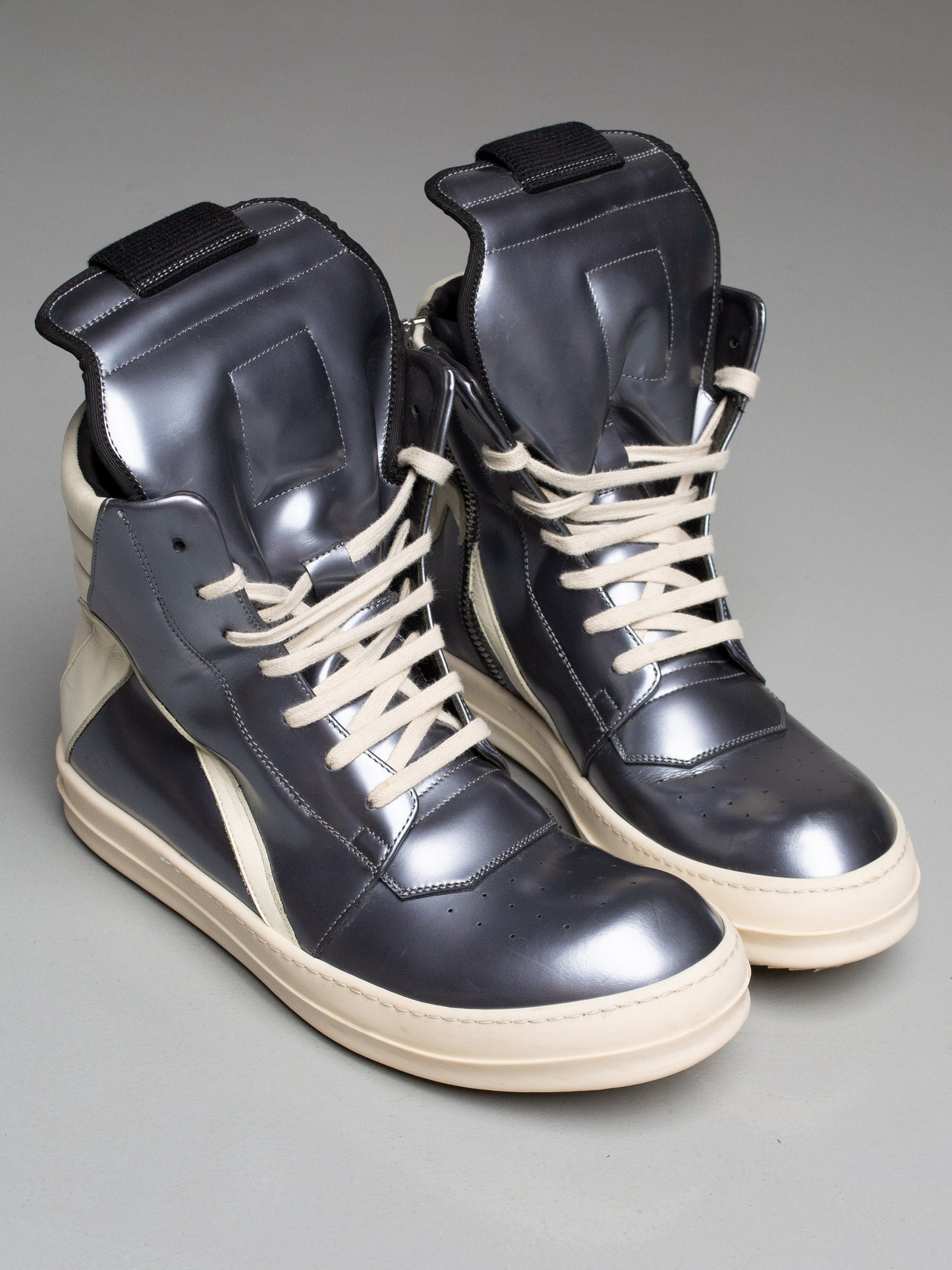 Rick Owens S/S 2015 Dirty Silver Geobasket - size 40