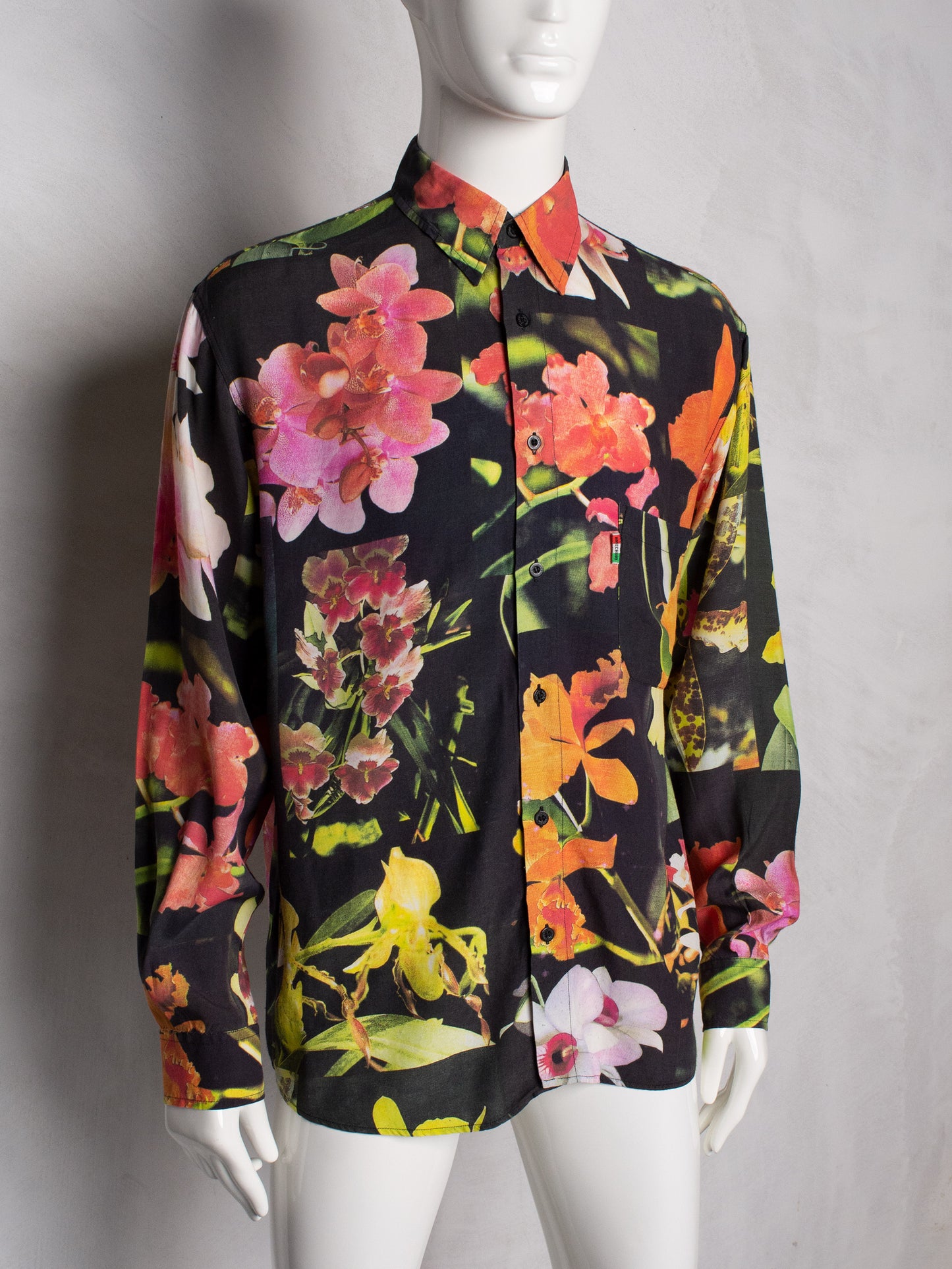 1990's Moschino Jeans men's flower print shirt