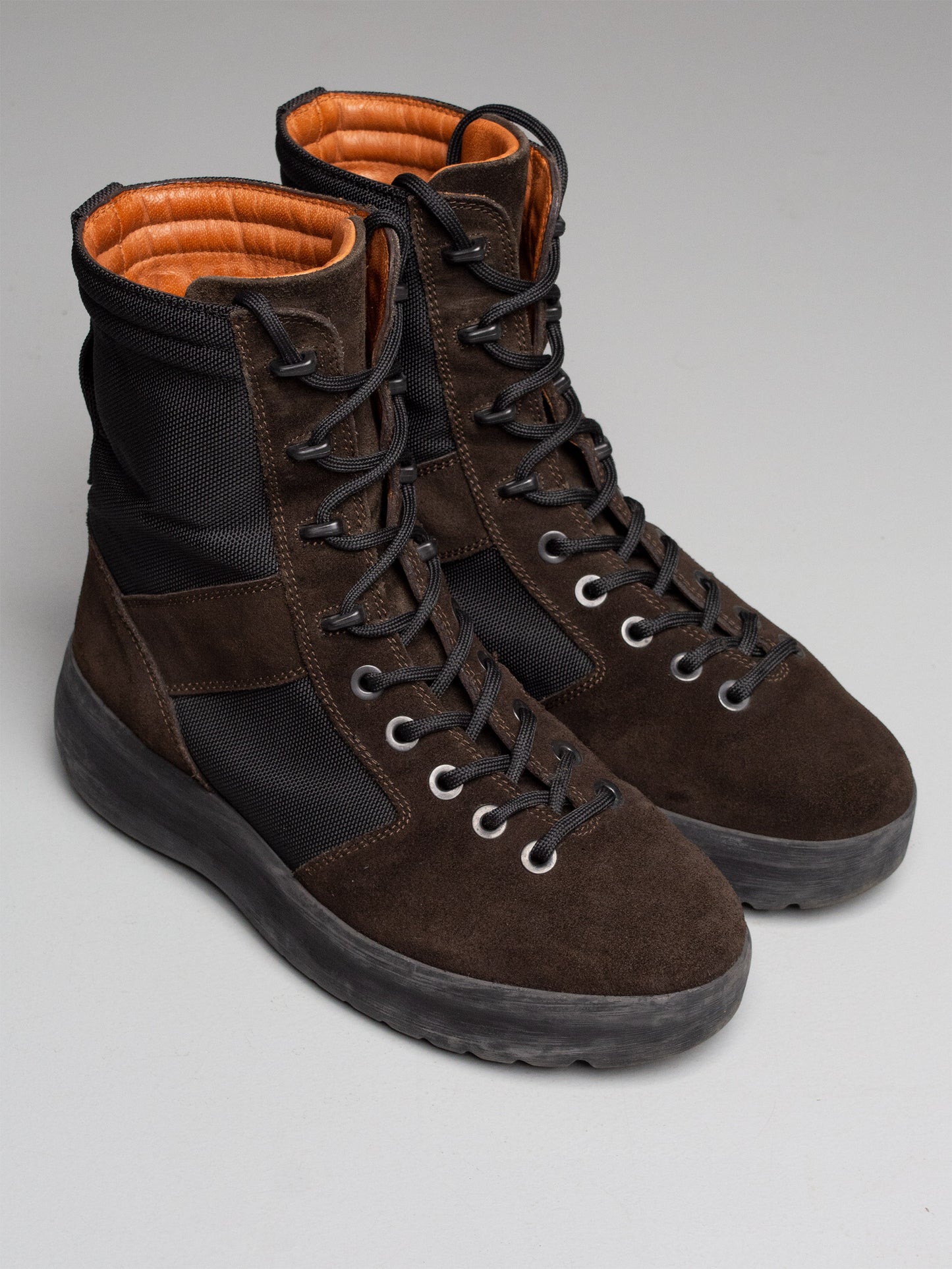 YEEZY Season 3 Onyx Shade Nylon and Thick Suede Military Boots - size 42
