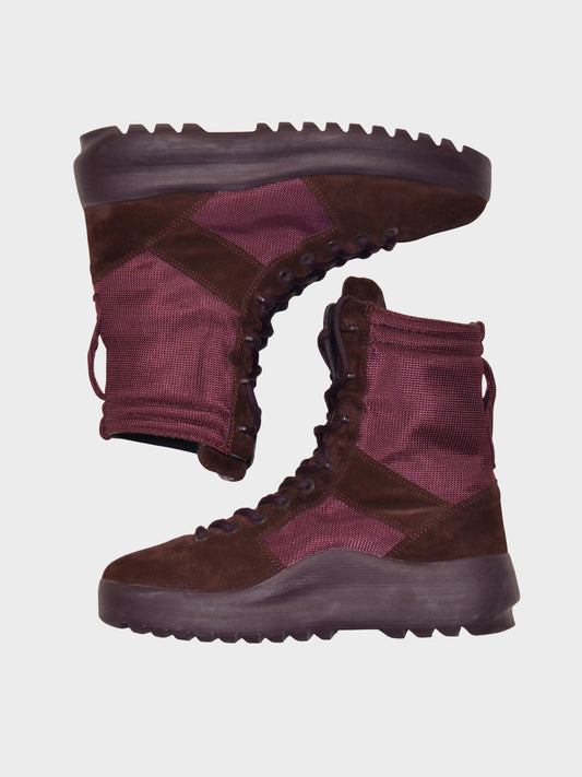 YEEZY Season 6 (2018) - Thick Suede and Nylon Military Boot (Oxblood) - size 41