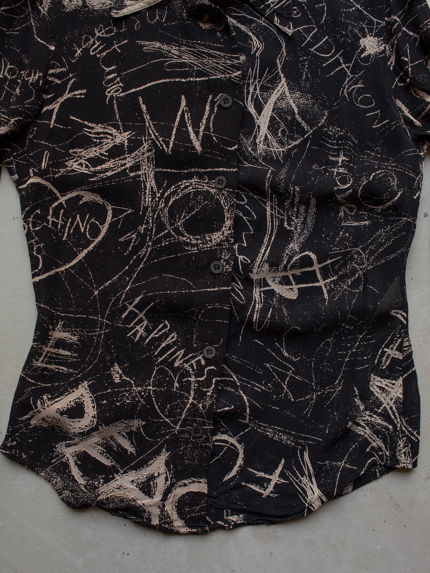 1990's Moschino Jeans blackboard sheer shirt - size 42IT
