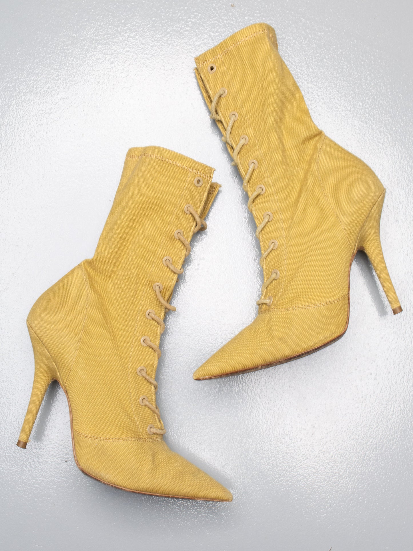 YEEZY Season 6 Dollar Stretch Canvas Lace Up Boot (110mm heel) - size 39