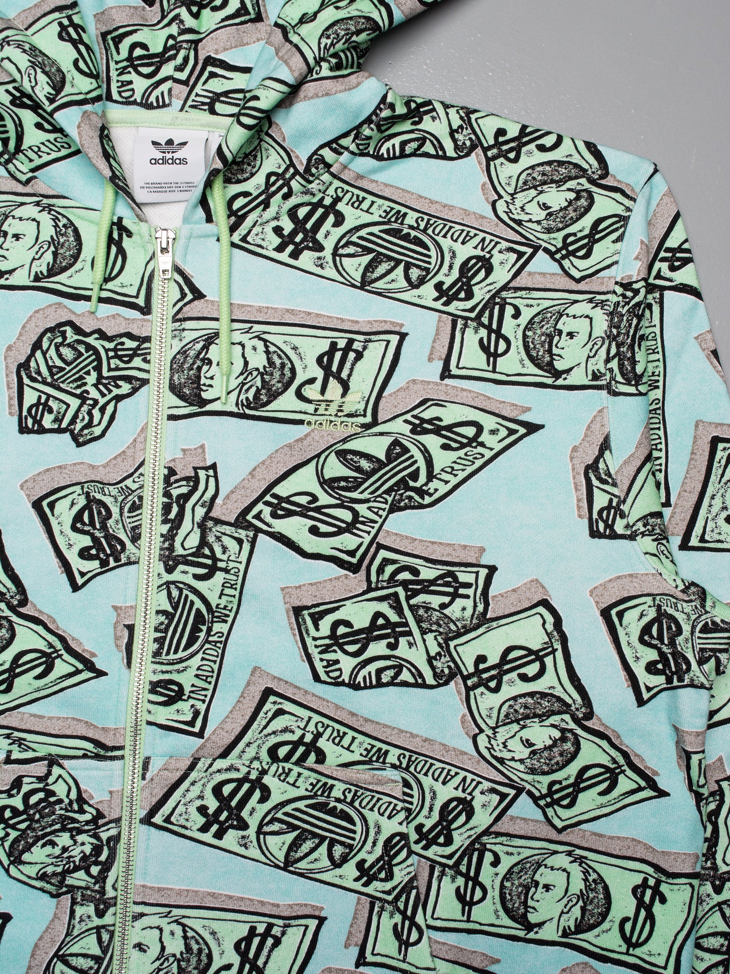 adidas Originals X Jeremy Scott - 2023 - (unreleased sample) Money Print zip hoodie - size M