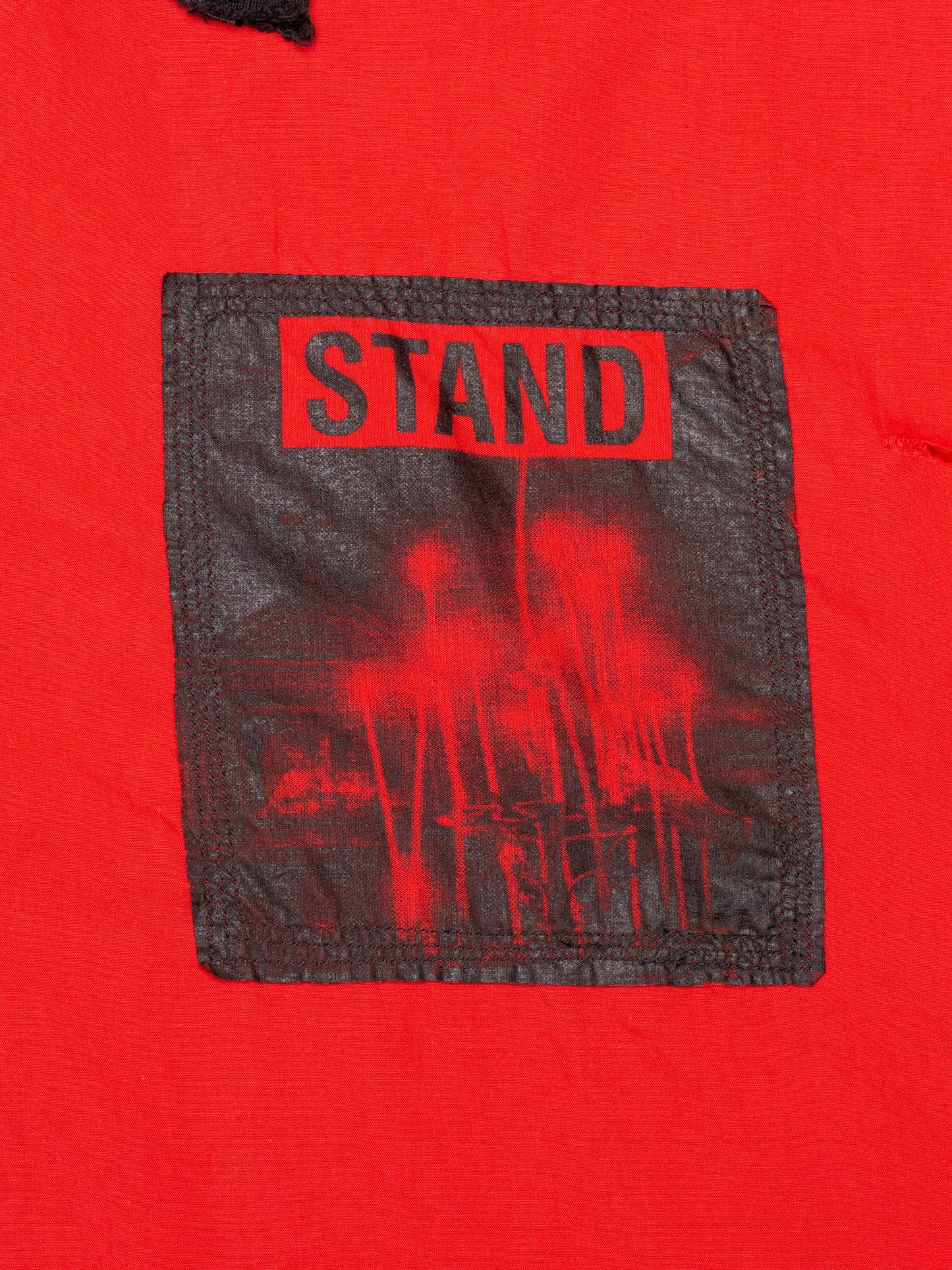 Raf Simons - S/S 2002 - sleeveless hooded shirt with patches - size 50