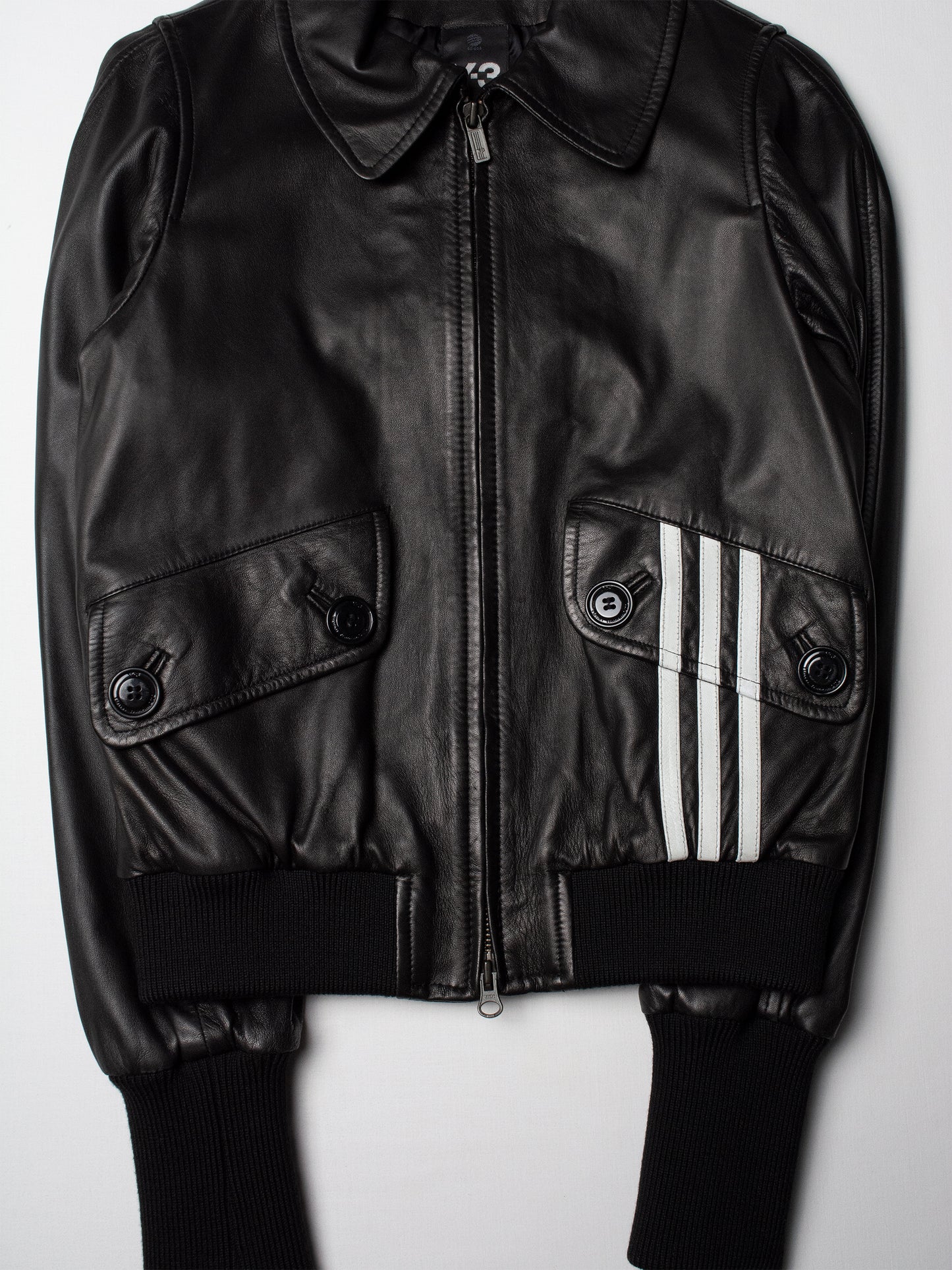Y-3 - A/W 2006 - leather bomber jacket (black) - women's size S