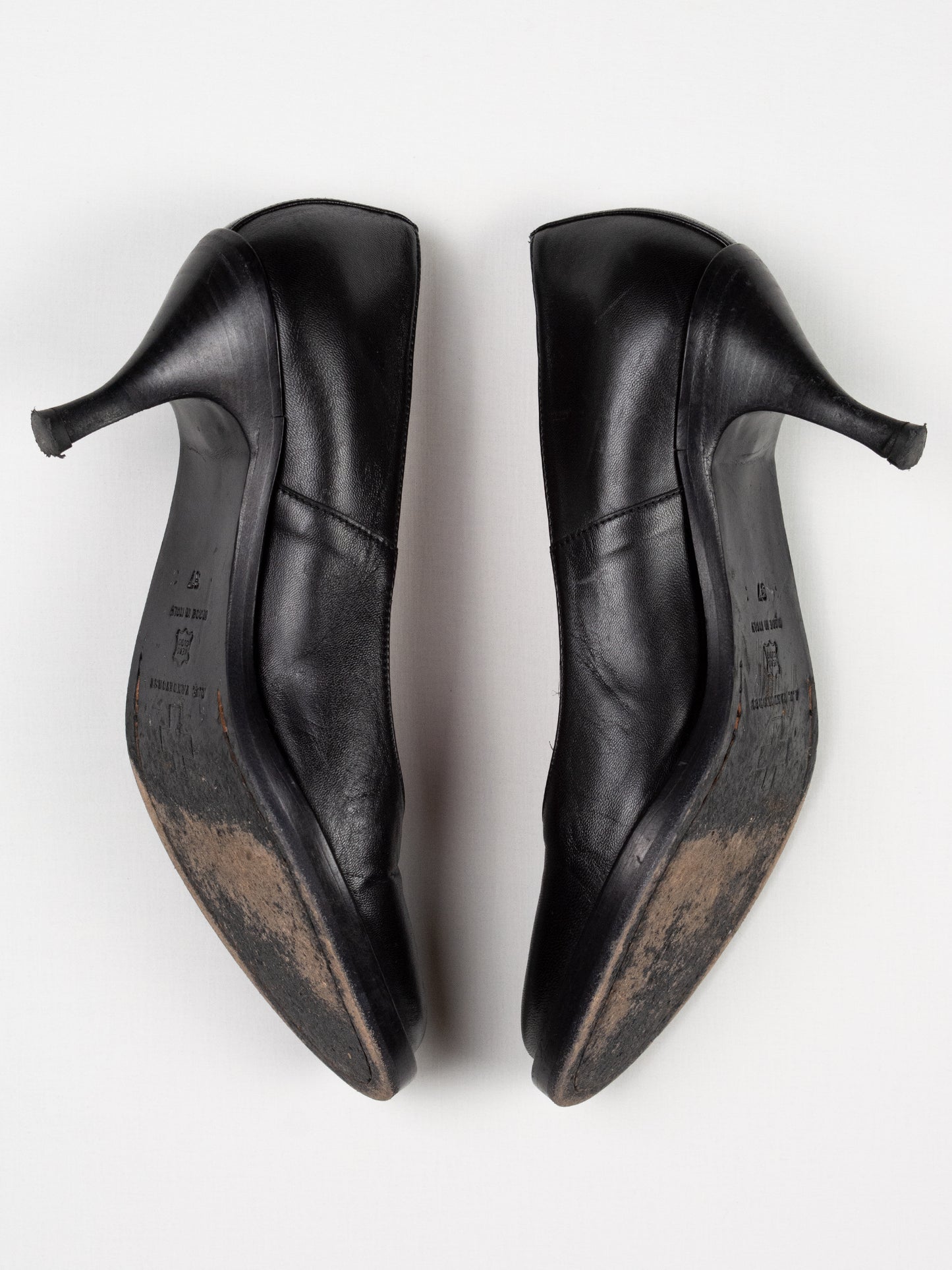 A.F.Vandevorst - round toe low heel pumps (black/red) - size 37 (75mm heel)