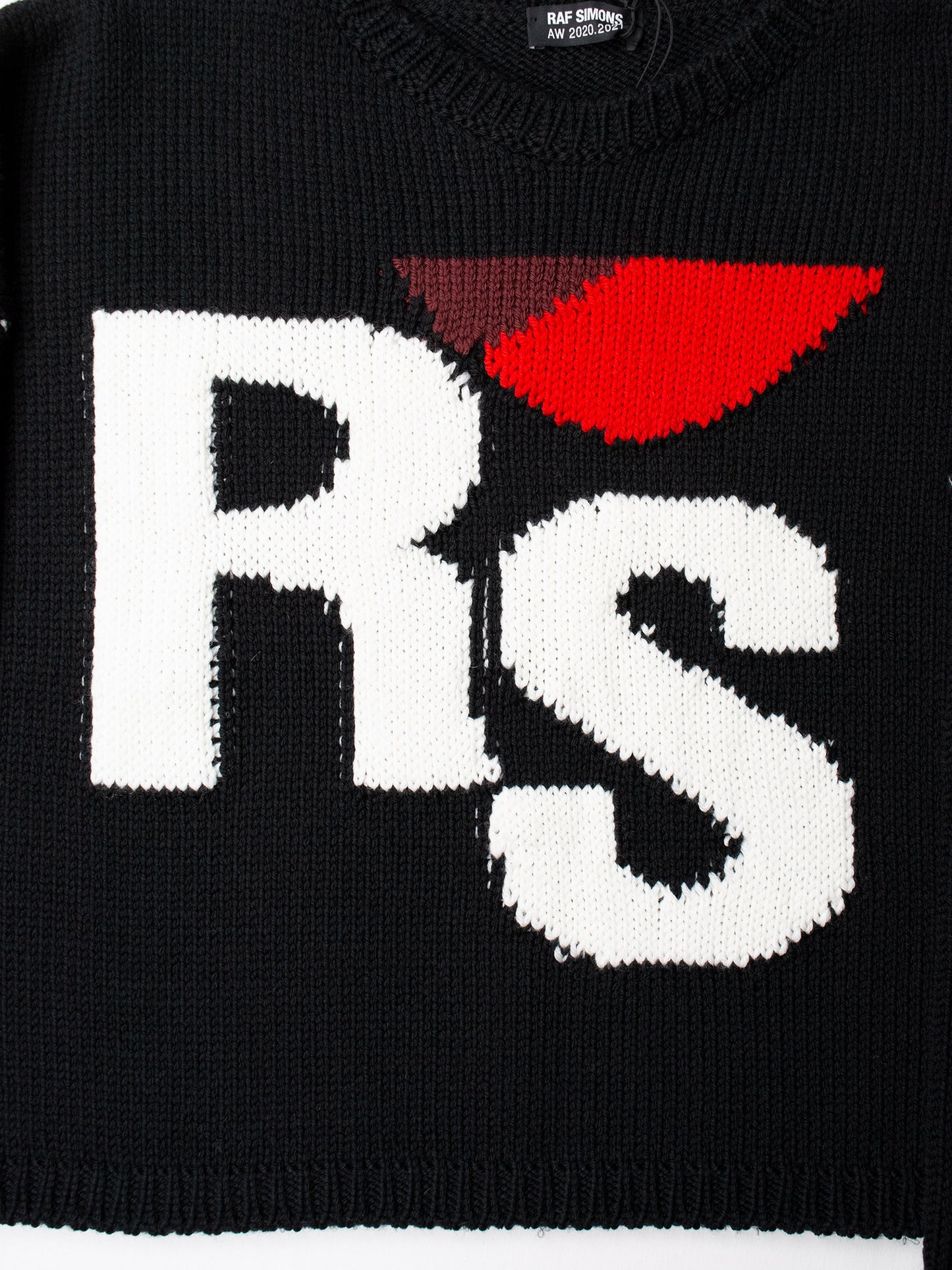 Raf Simons - A/W 2020 - "I Love RS" cropped sweater - size S