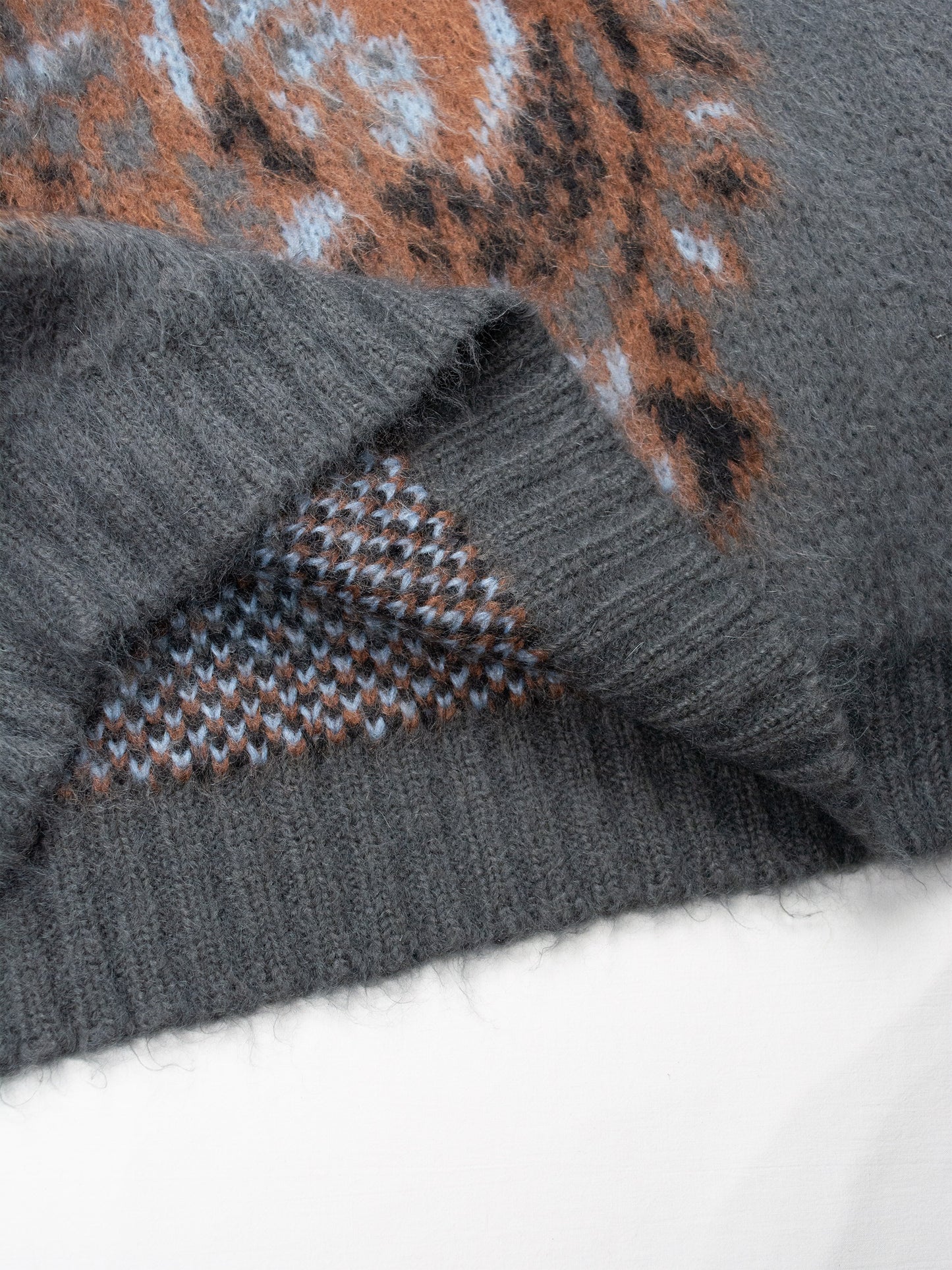 Y/Project - A/W 2019 - (sample) oversized jacquard mohair knit sweater (grey) - size XS