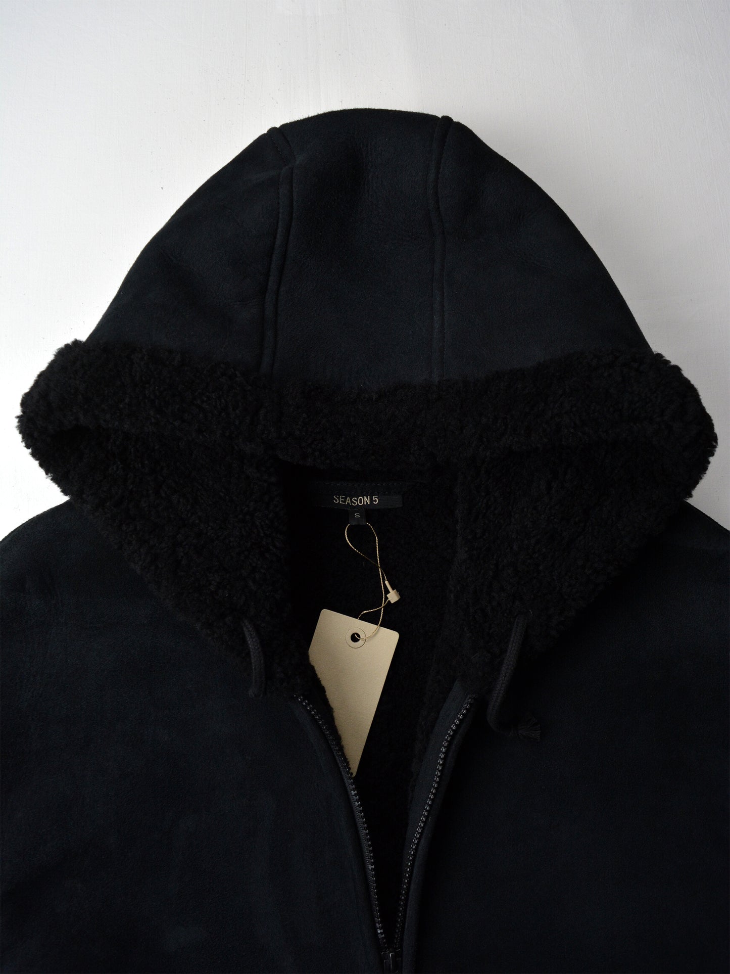 YEEZY Season 5 (2017) - hooded shearling jacket (Ink) - size S