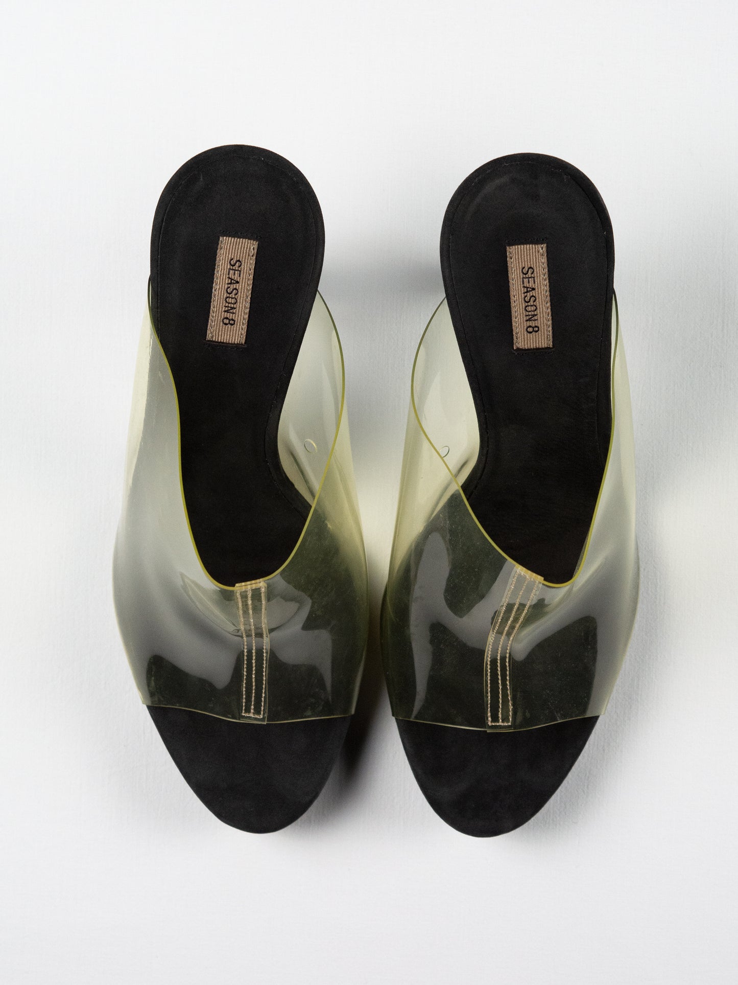 YEEZY Season 8 - Clear & Graphite Soft PVC Mule - 90mm heel - size 38