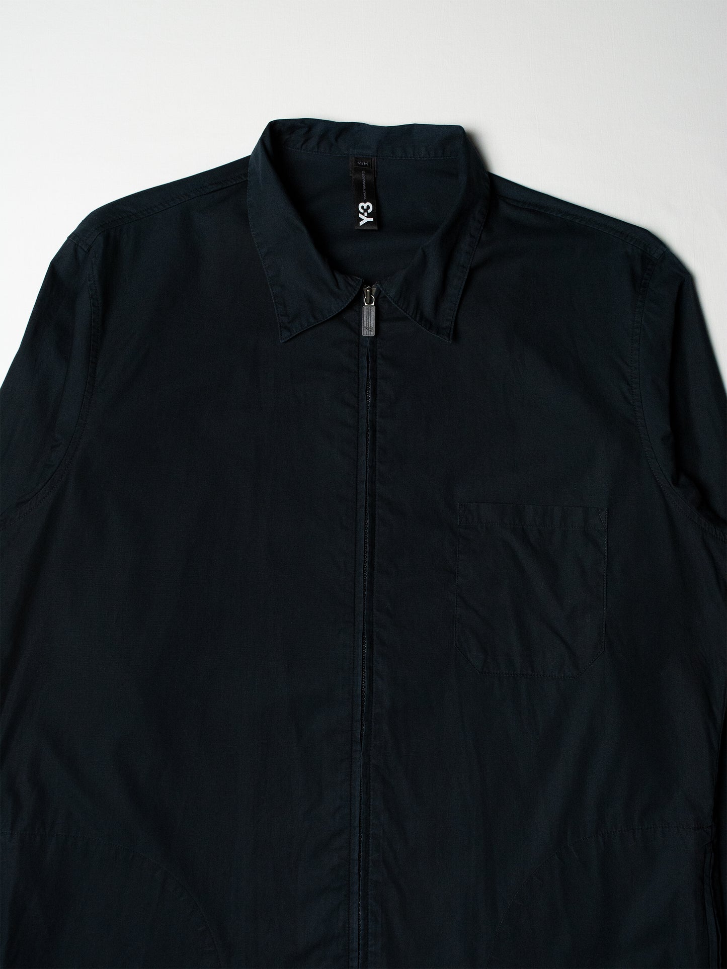 Y-3 - A/W 2006 - zip-up shirt with hidden side pockets (navy) - men's size M
