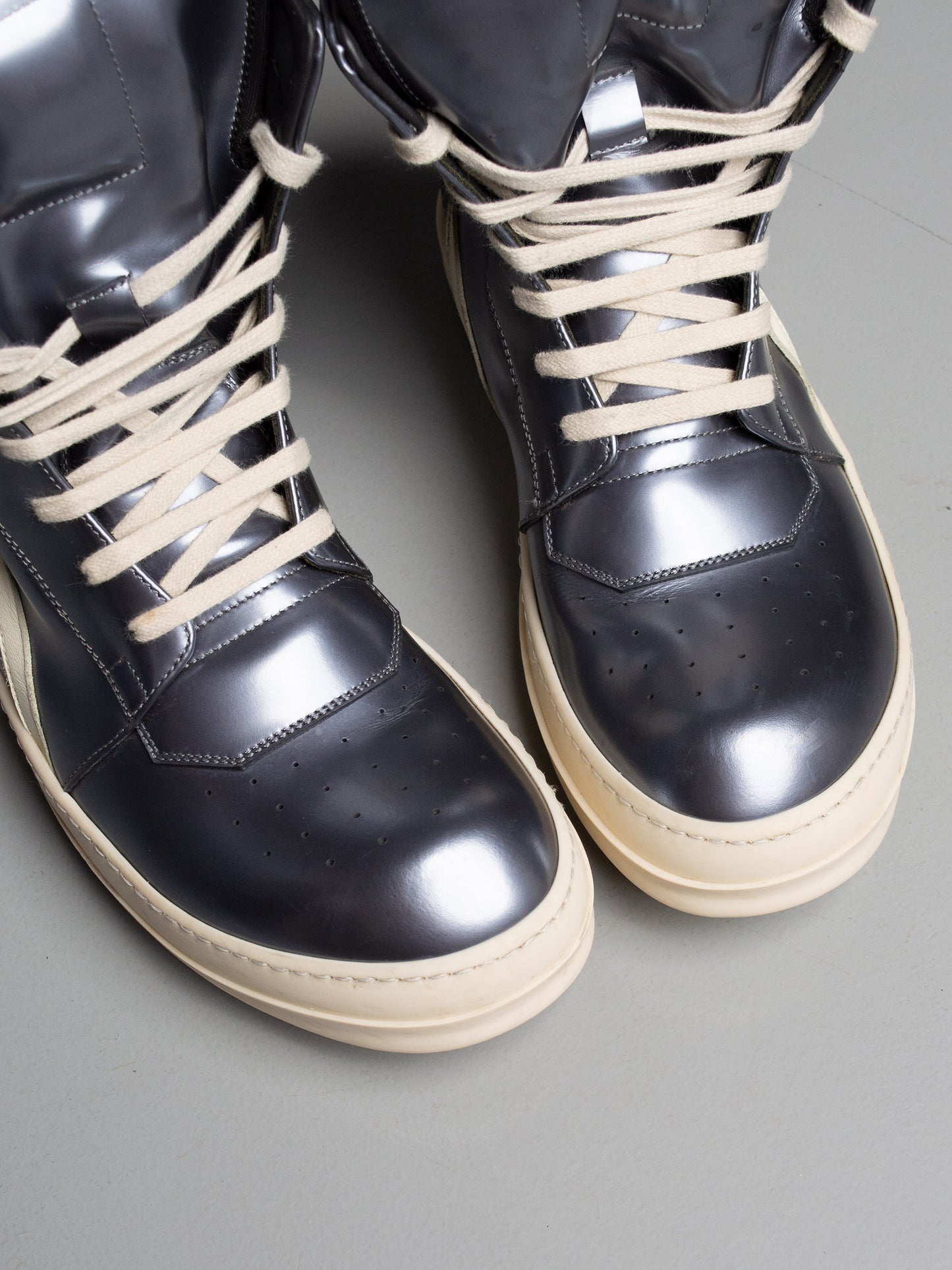 Rick Owens S/S 2015 Dirty Silver Geobasket - size 40
