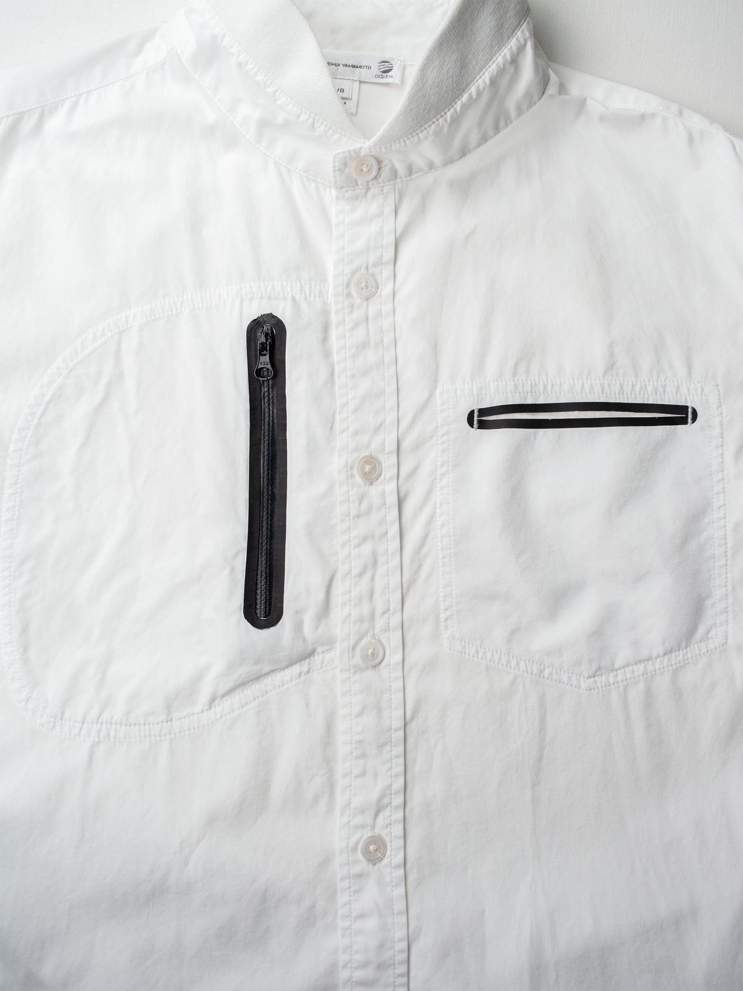 Y-3 - A/W 2011 - shirt with rib collar (white) - size L