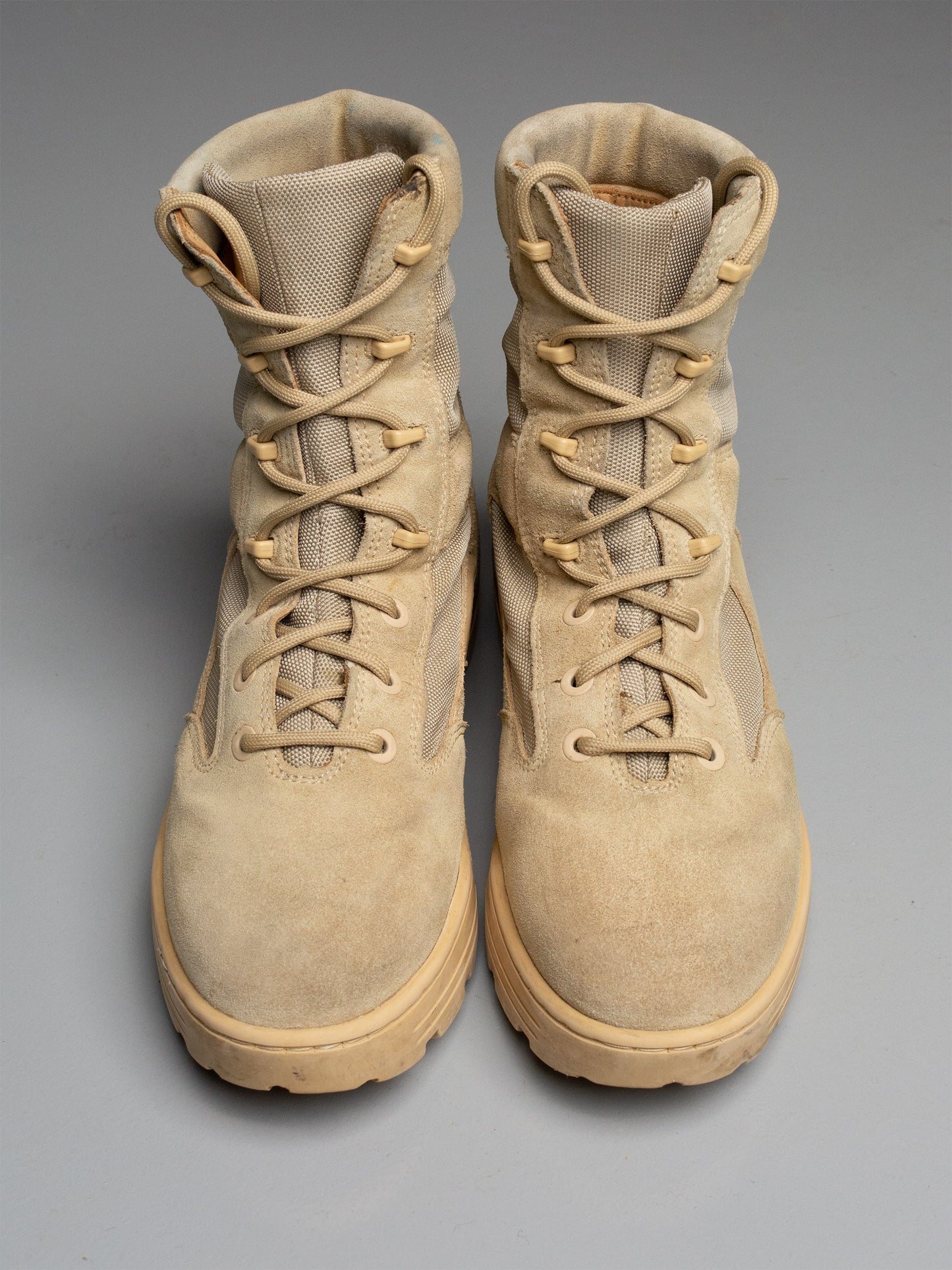 YEEZY Season 4 Nylon and Thick Suede Combat Boot (Sand) - size 45