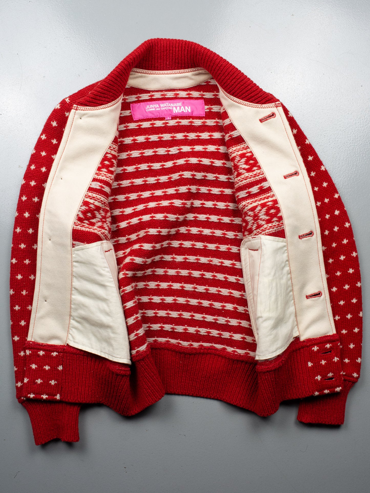 Junya Watanabe MAN Pink A/W 2011 wool knit sweater - women's size S