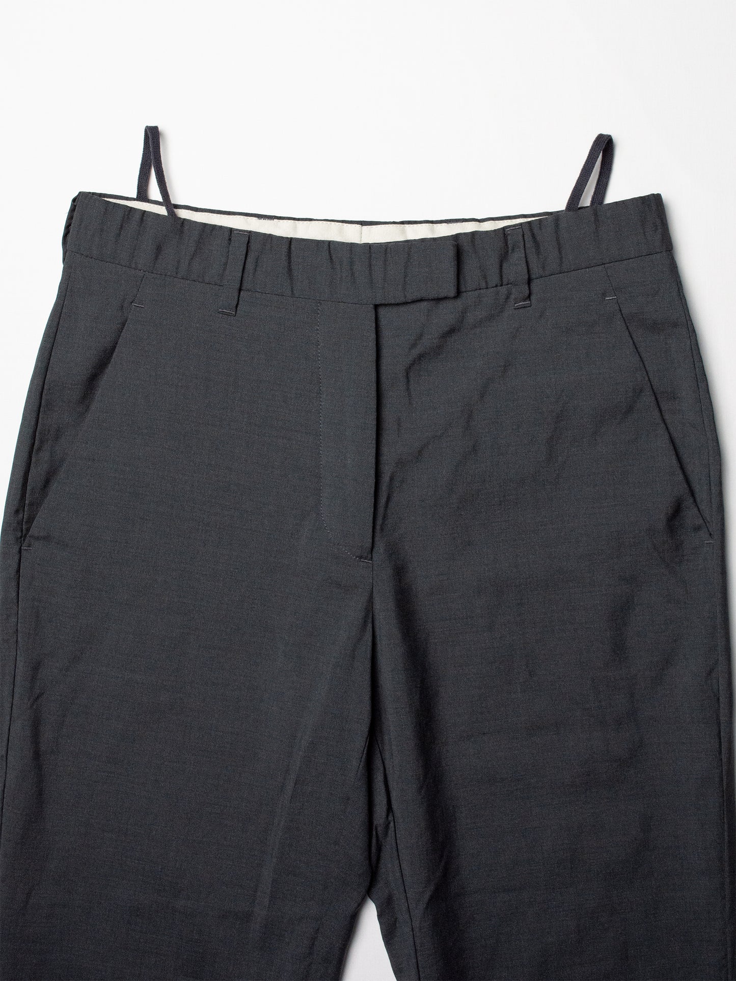 Helmut Lang - (vintage) - wool and silk lightweight pants (dark grey) - women's size 40