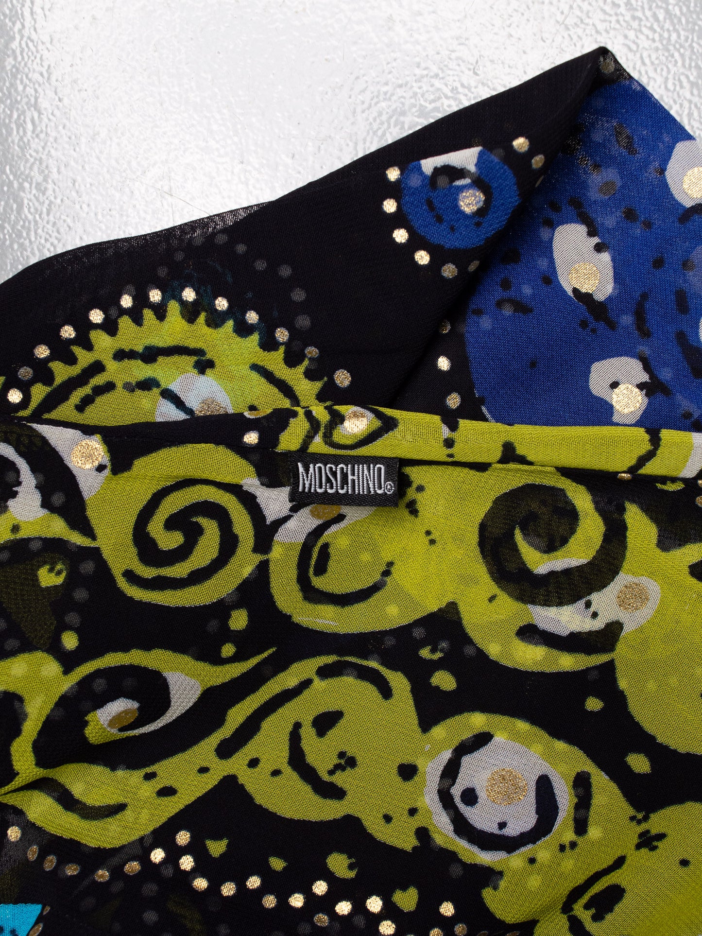 vintage Moschino Jeans sheer shirt with gold print - women's size 44IT