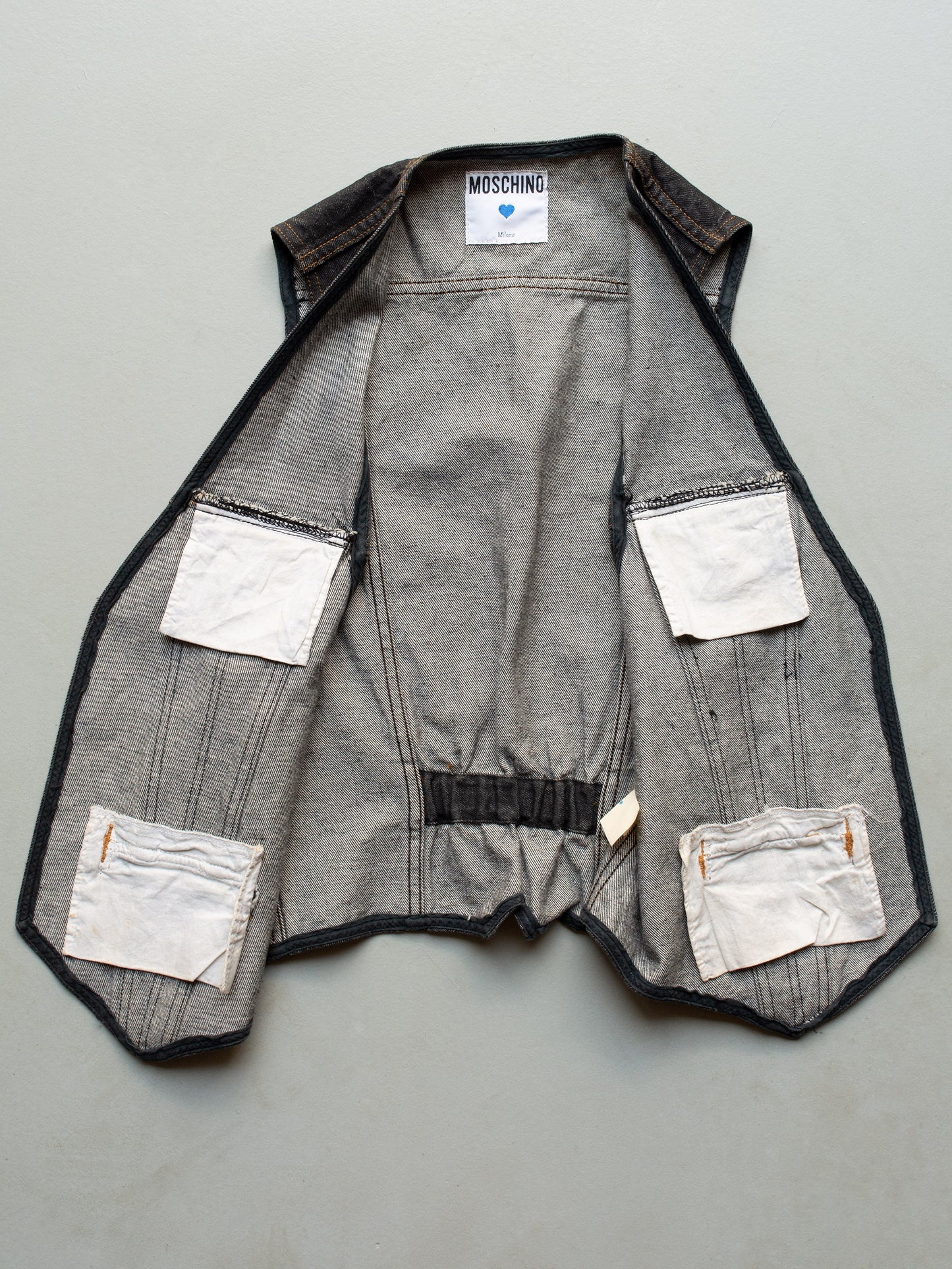 Moschino - 1980's - denim vest - men's size 48