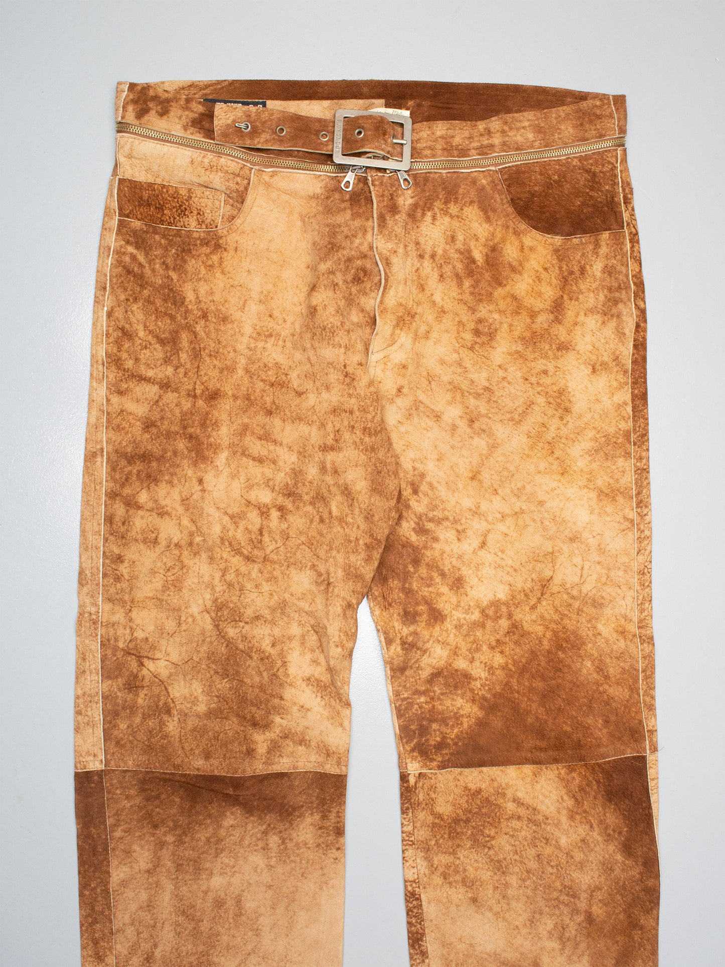 JPG.Jean's - (vintage) - men's belted cowhide leather pants - size 54