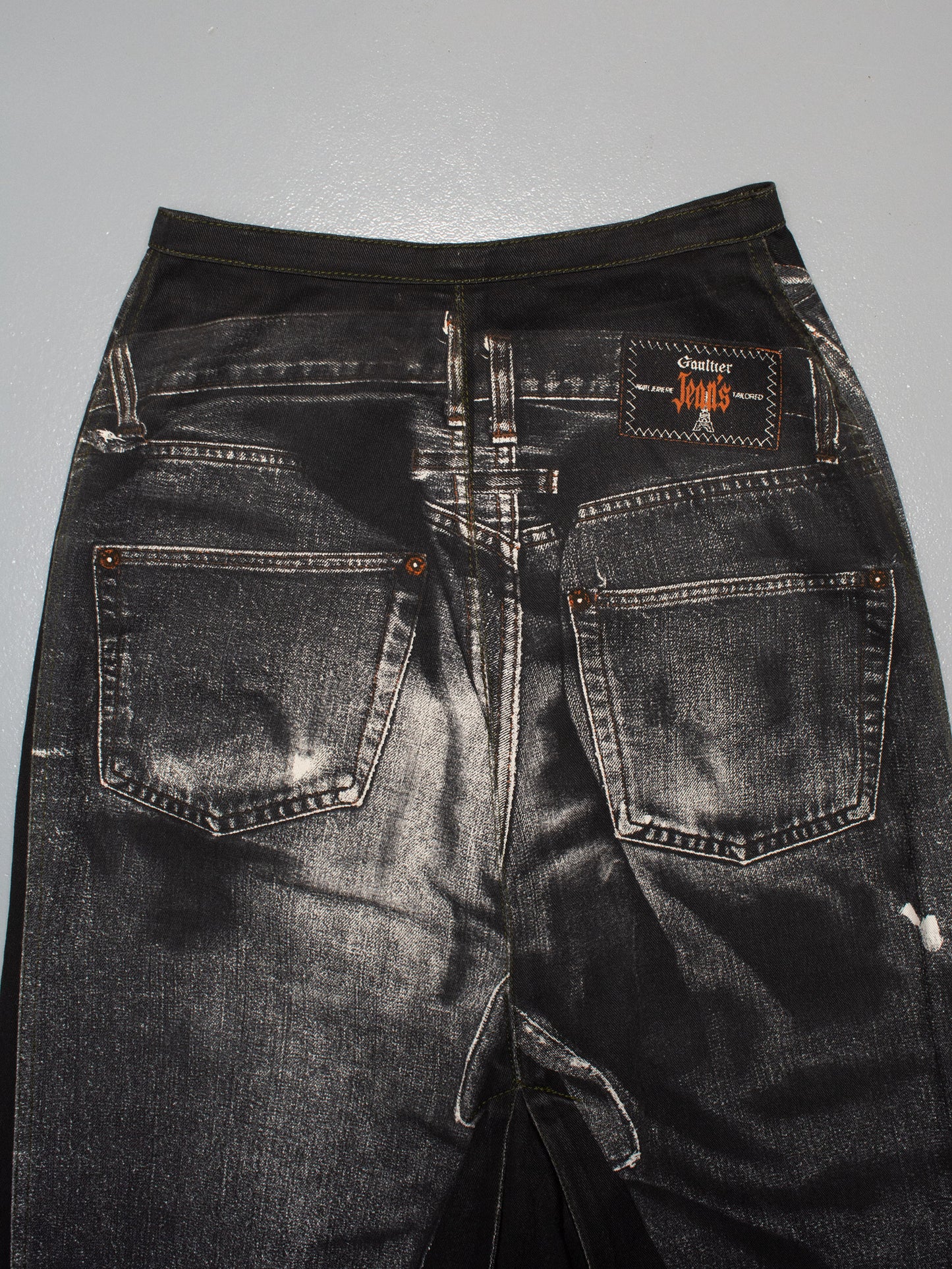 Gaultier Jean's - 1990's - trompe l'oeil maxi skirt - size 34