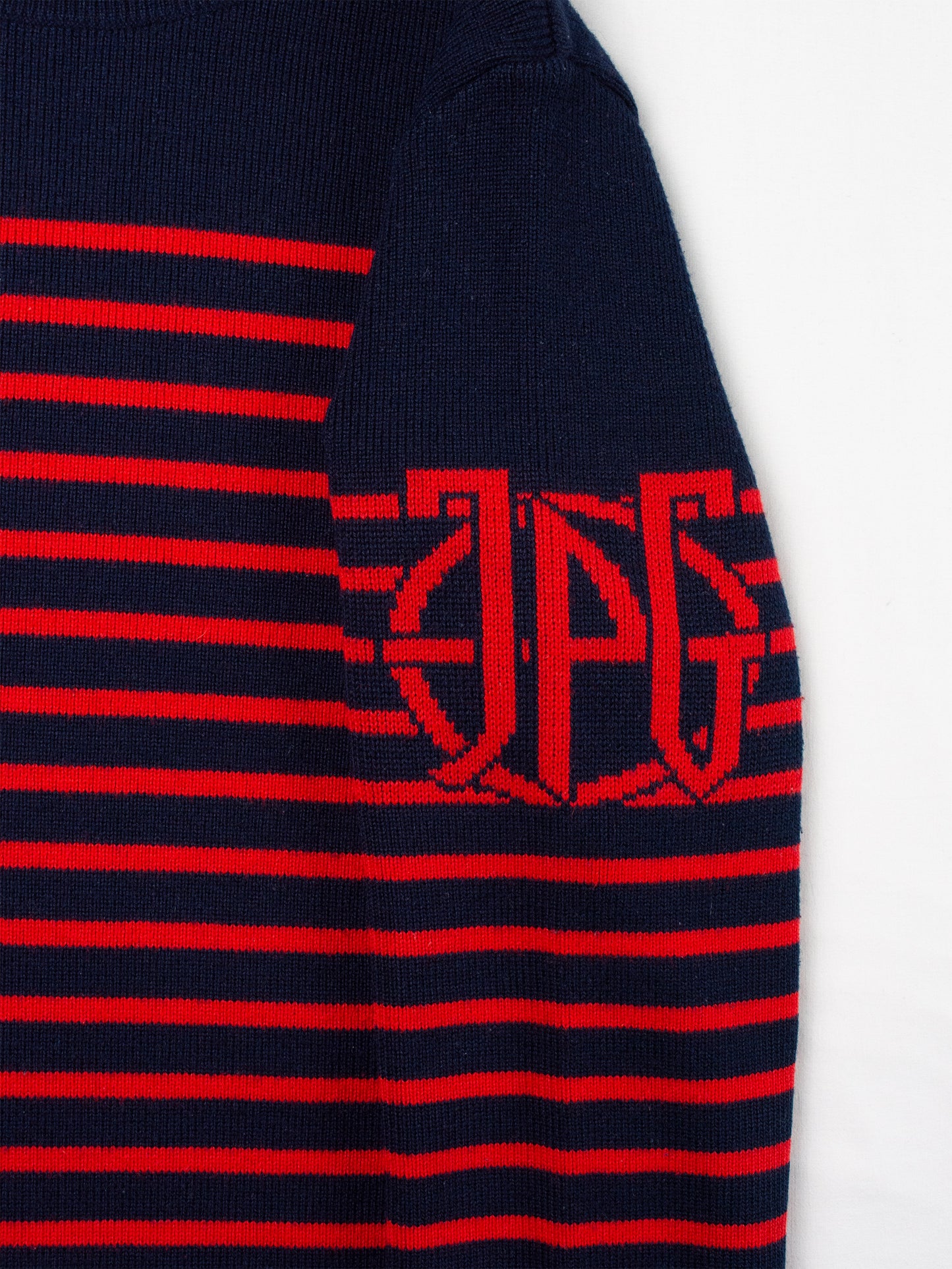 JPG.Jean's - (vintage) - striped knit turtleneck (navy) - men's size XL
