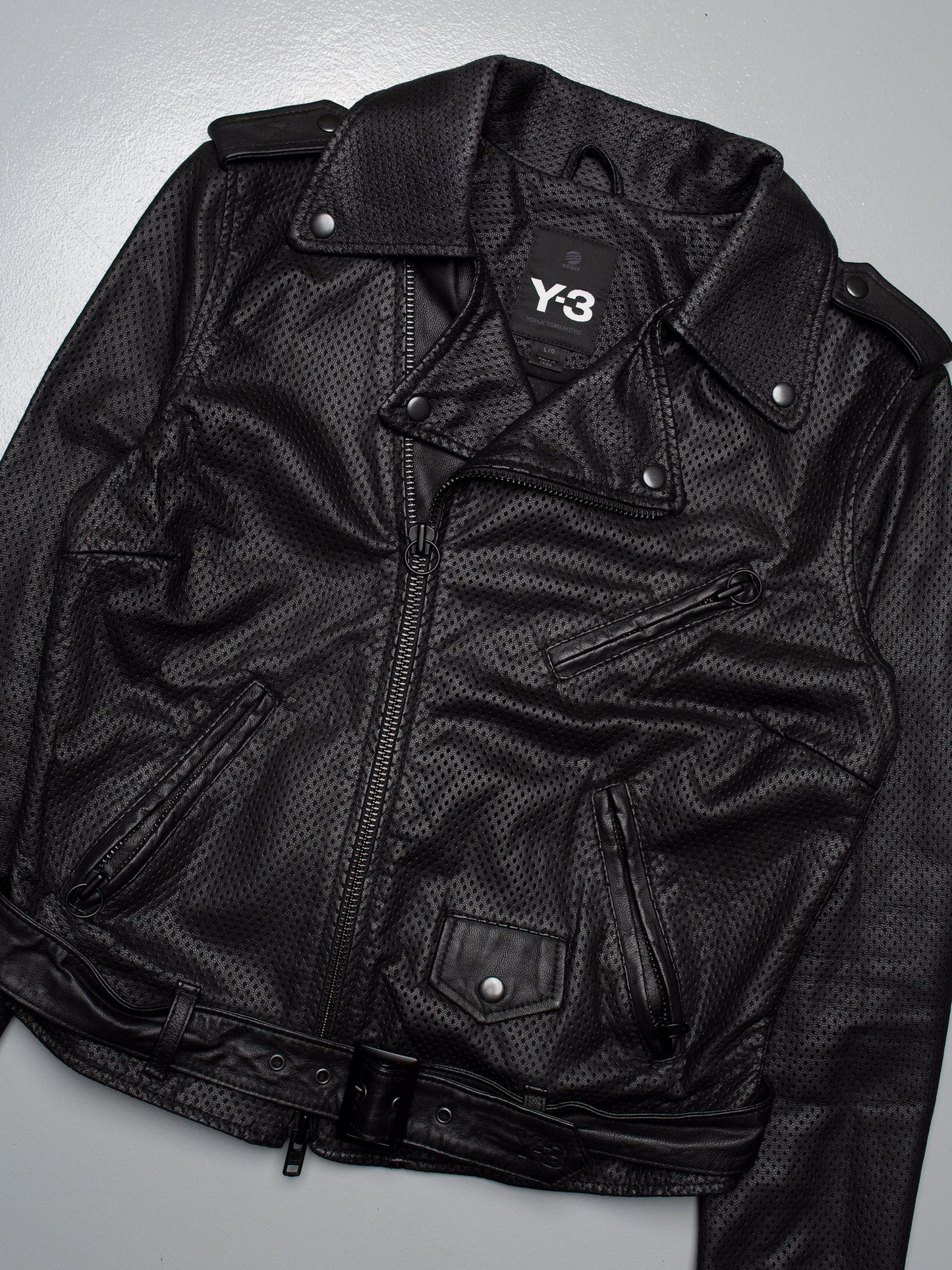 Y-3 - A/W 2013 - women's perforated leather biker jacket - size L