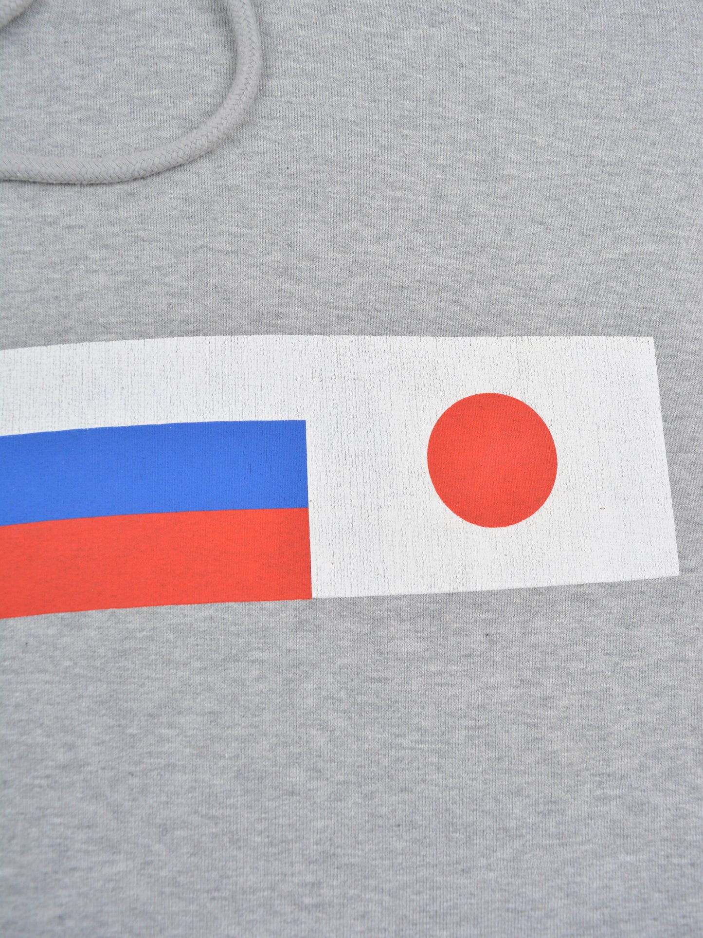 Gosha Rubchinskiy - A/W 2018 - asymmetric flags hoodie (grey) - size S