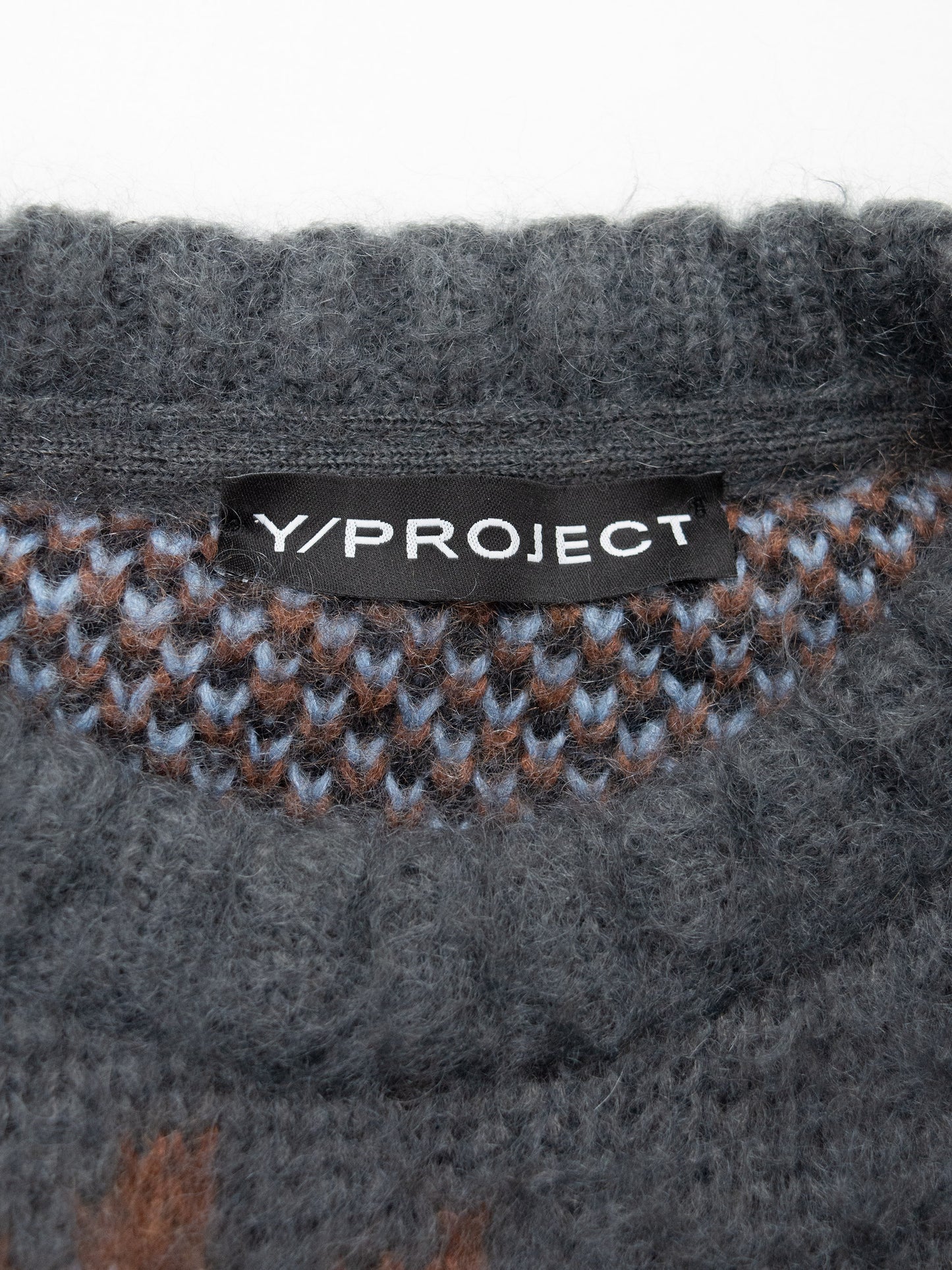 Y/Project - A/W 2019 - (sample) oversized jacquard mohair knit sweater (grey) - size XS