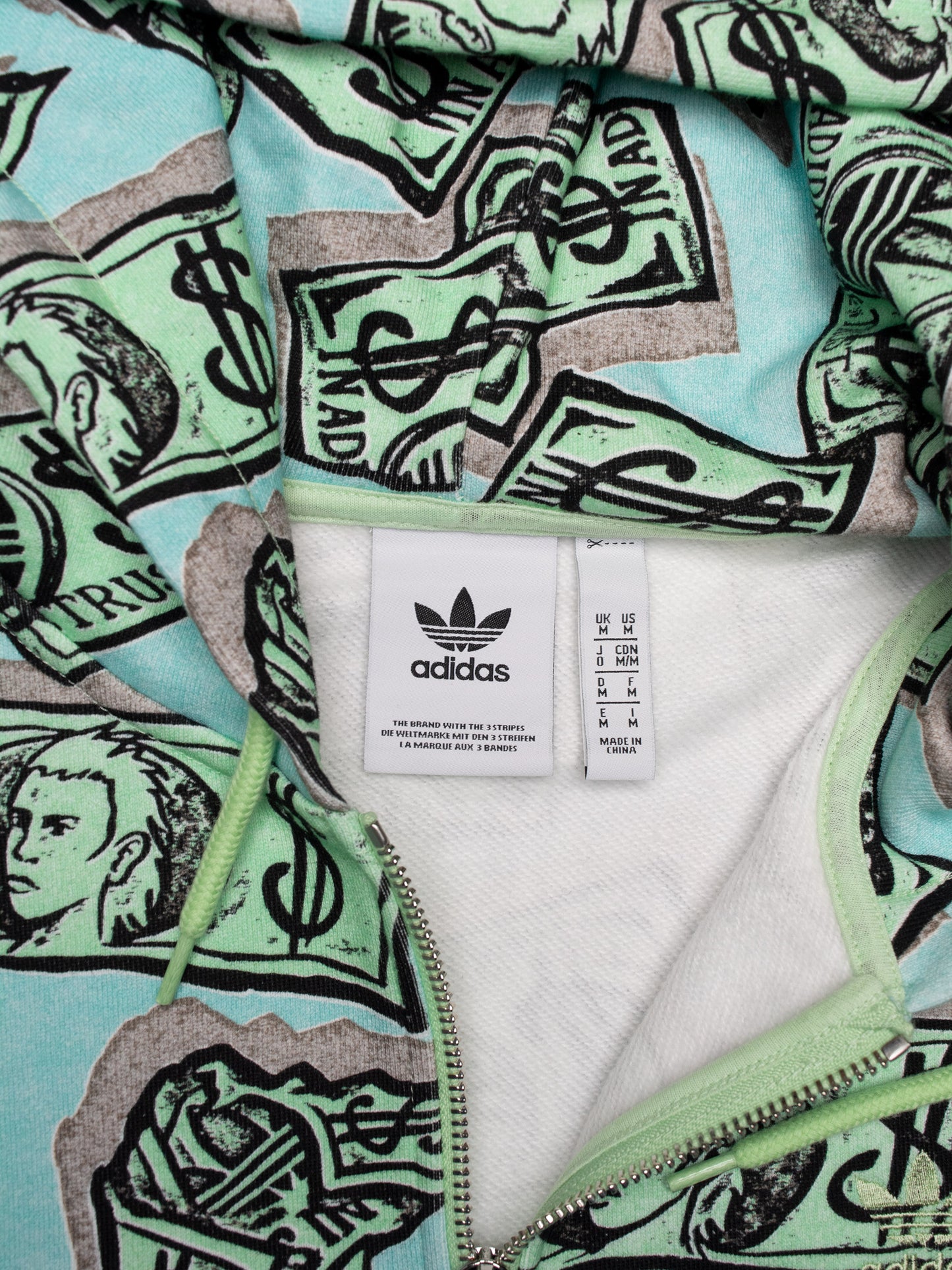 adidas Originals X Jeremy Scott - 2023 - (unreleased sample) Money Print zip hoodie - size M