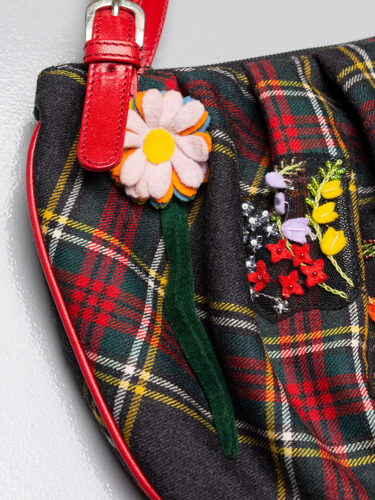 Moschino - vintage - tartan mini handbag