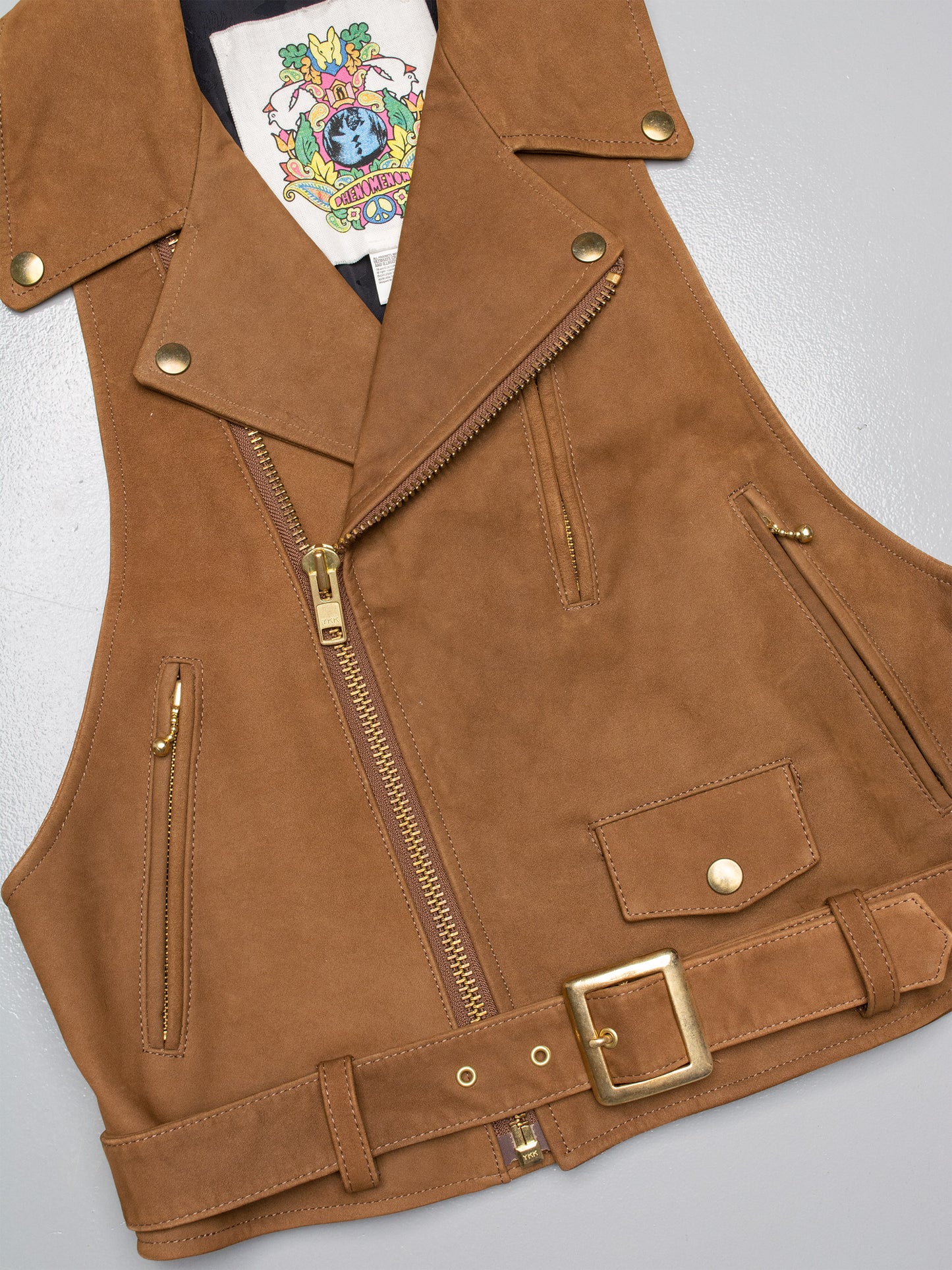 PHENOMENON - S/S 2010 - buffalo leather biker vest - size M
