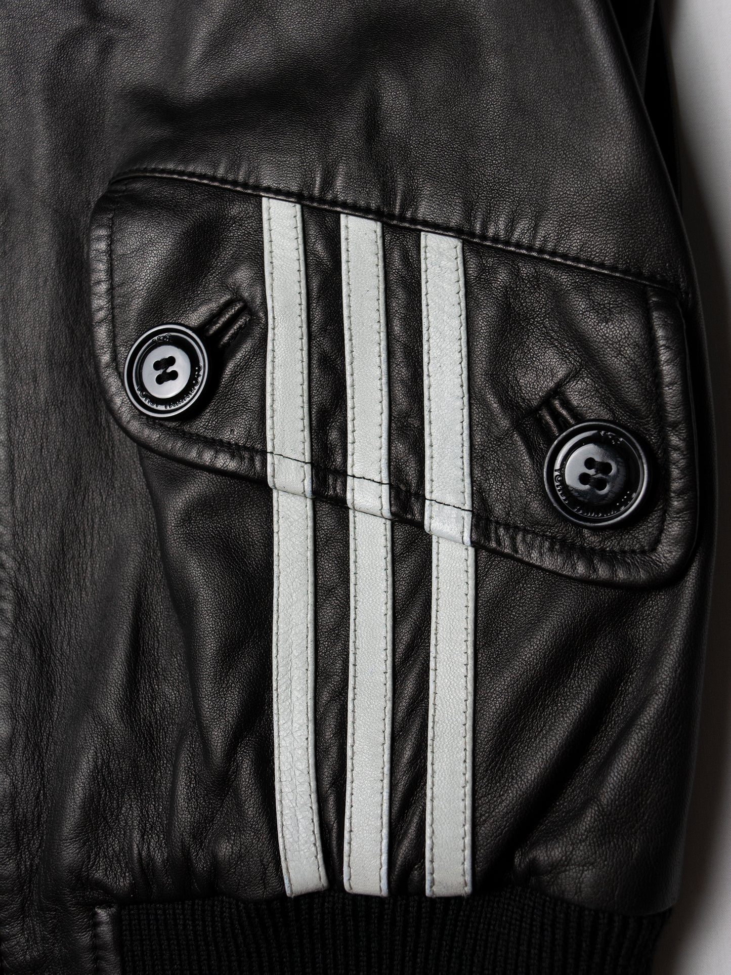 Y-3 - A/W 2006 - leather bomber jacket (black) - women's size S