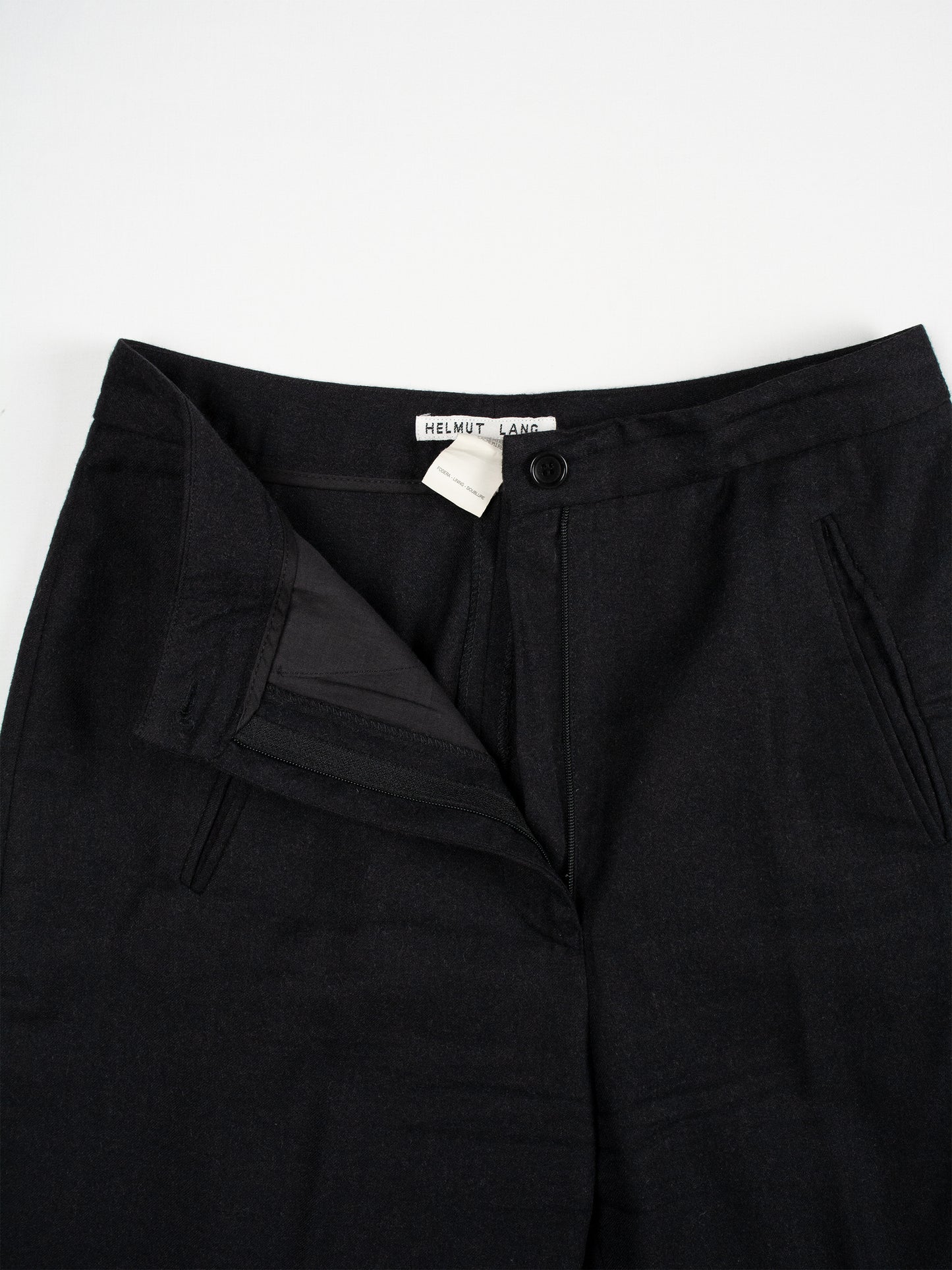 Helmut Lang - A/W 1992 - wool tapered pants (black) - women's size 42