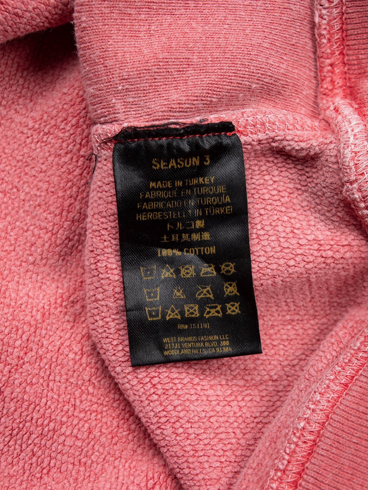 YEEZY Season 3 (2016) - Fleece Hoodie (Fluoro Red) - size S