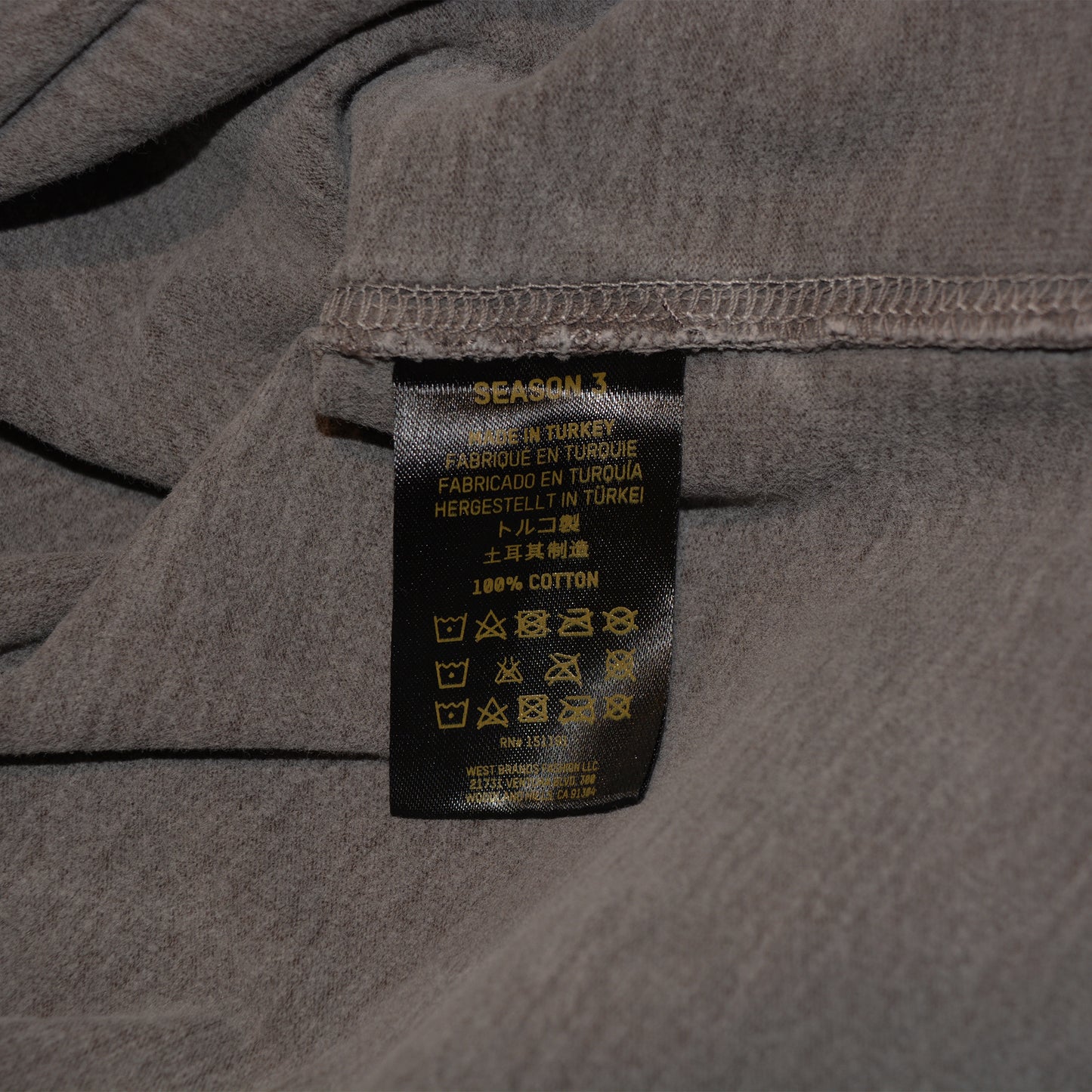 YEEZY Season 3 (2016) - Heavy Knit Tee (Onyx Dark) - size M
