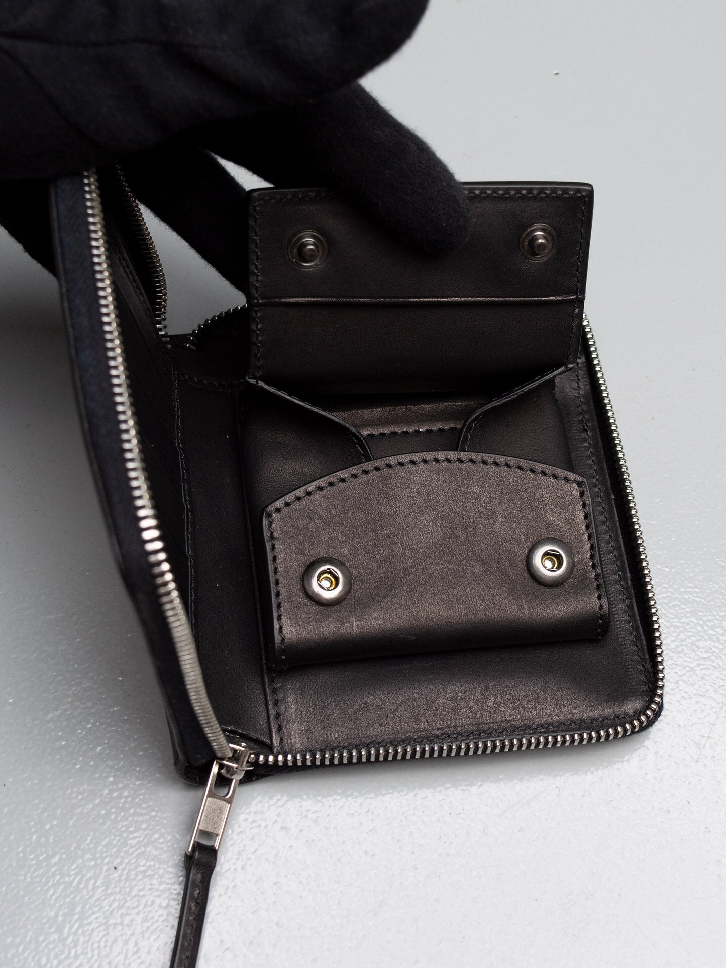 Rick Owens - leather zipped wallet