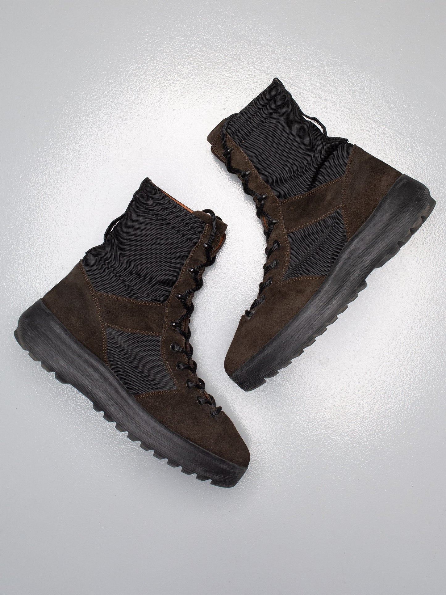 YEEZY Season 3 Onyx Shade Nylon and Thick Suede Military Boots - size 44