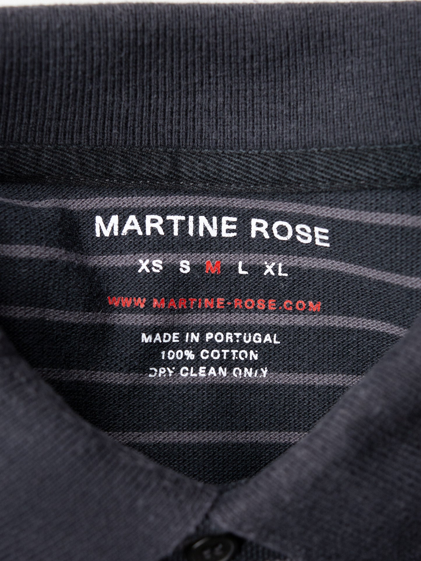 Martine Rose - A/W 2019 - striped short fit polo - unisex size M