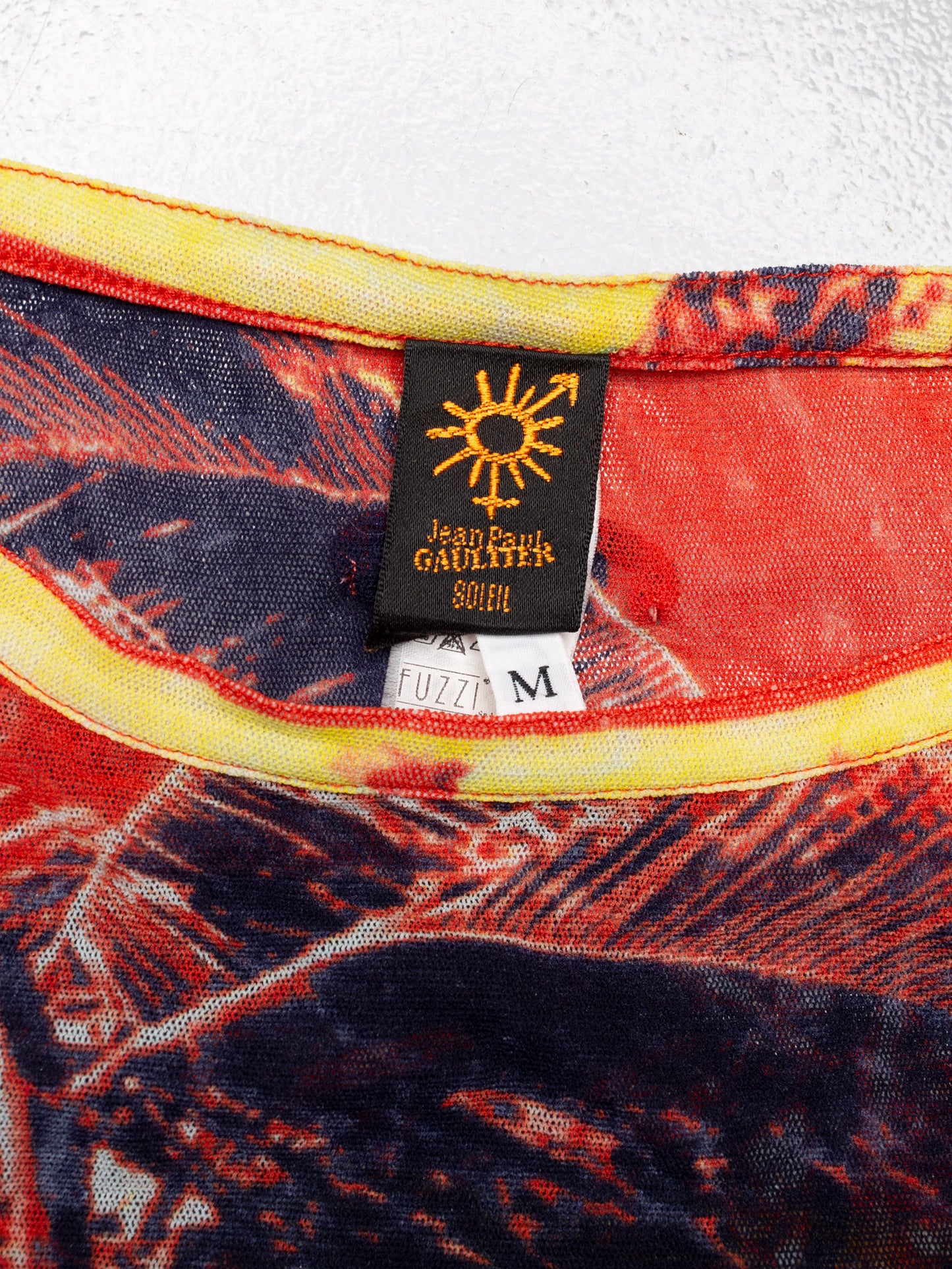 Jean Paul Gaultier Soleil - (vintage) - tropical palm trees mesh top - size M