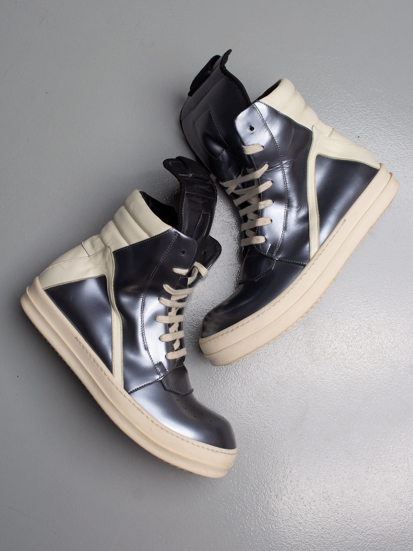 Rick Owens S/S 2015 Dirty Silver Geobasket - size 40