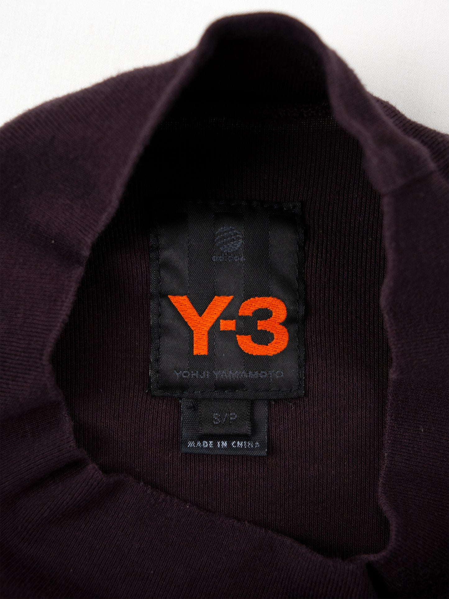 Y-3 - A/W 2003 - men's embroidered long-sleeve t-shirt (burgundy) - size S