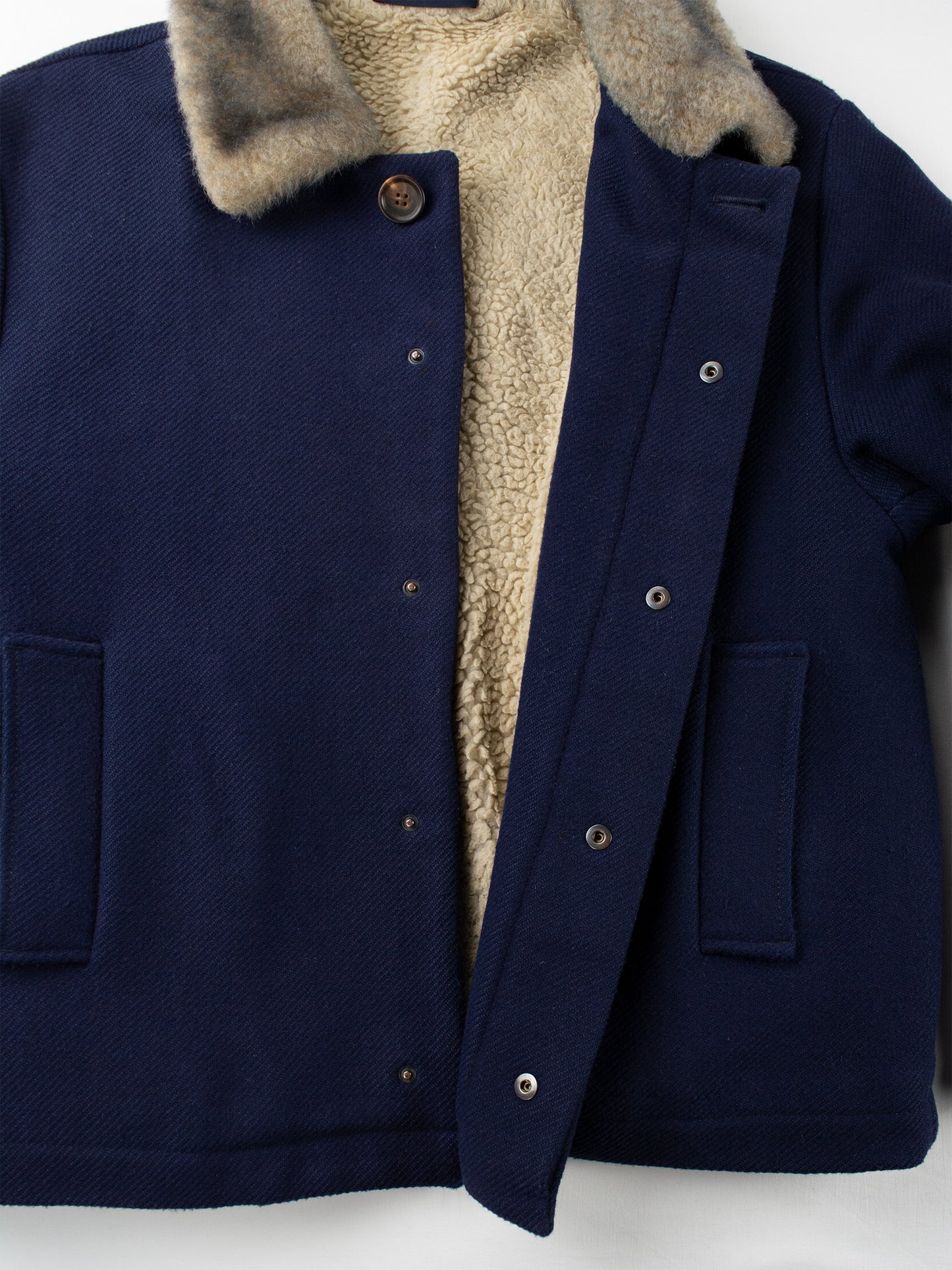 Gosha Rubchinskiy - A/W 2015 - short wool jacket with faux fur collar - size S