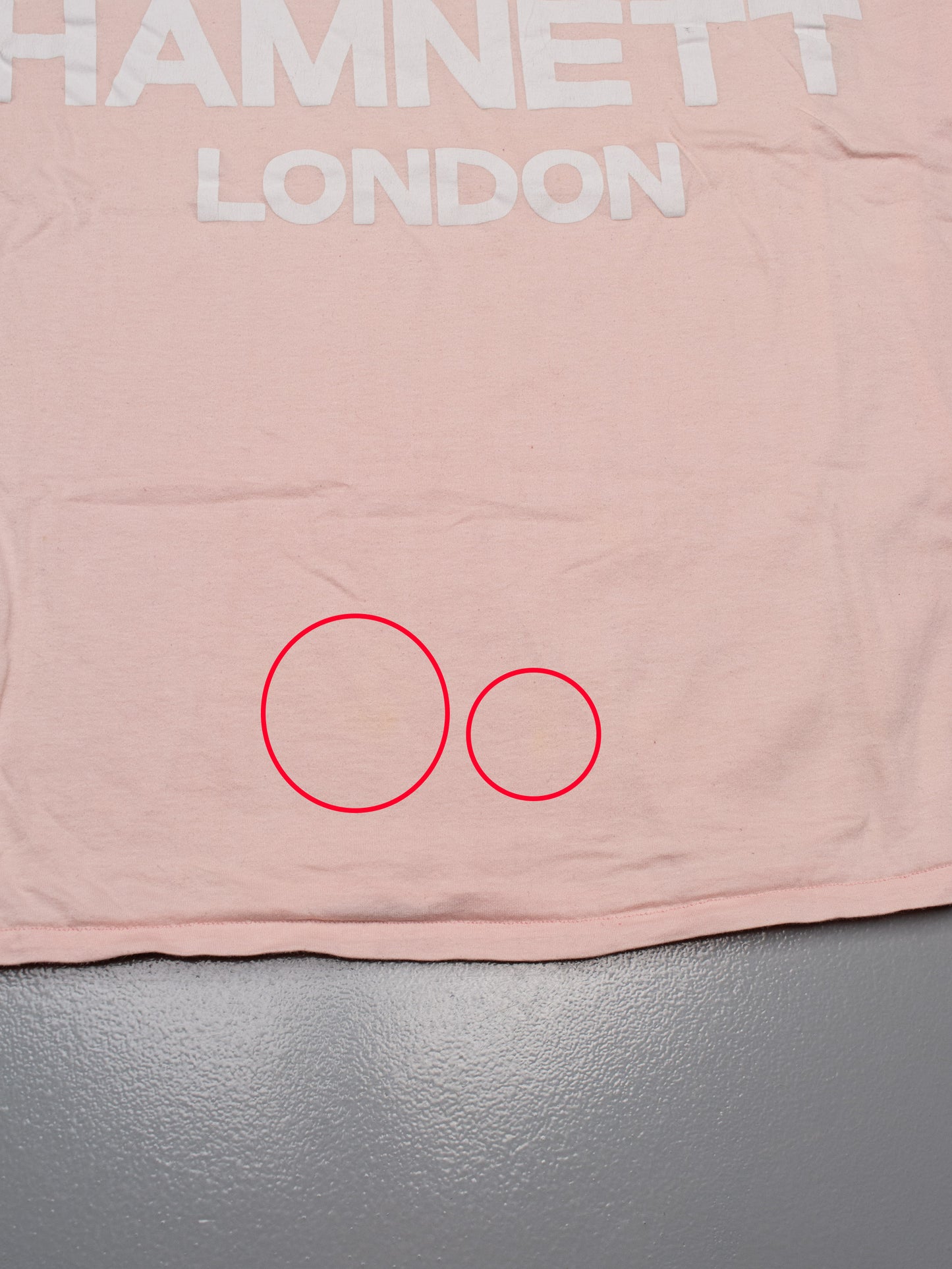 vintage Katharine Hamnett London logo baby pink t-shirt