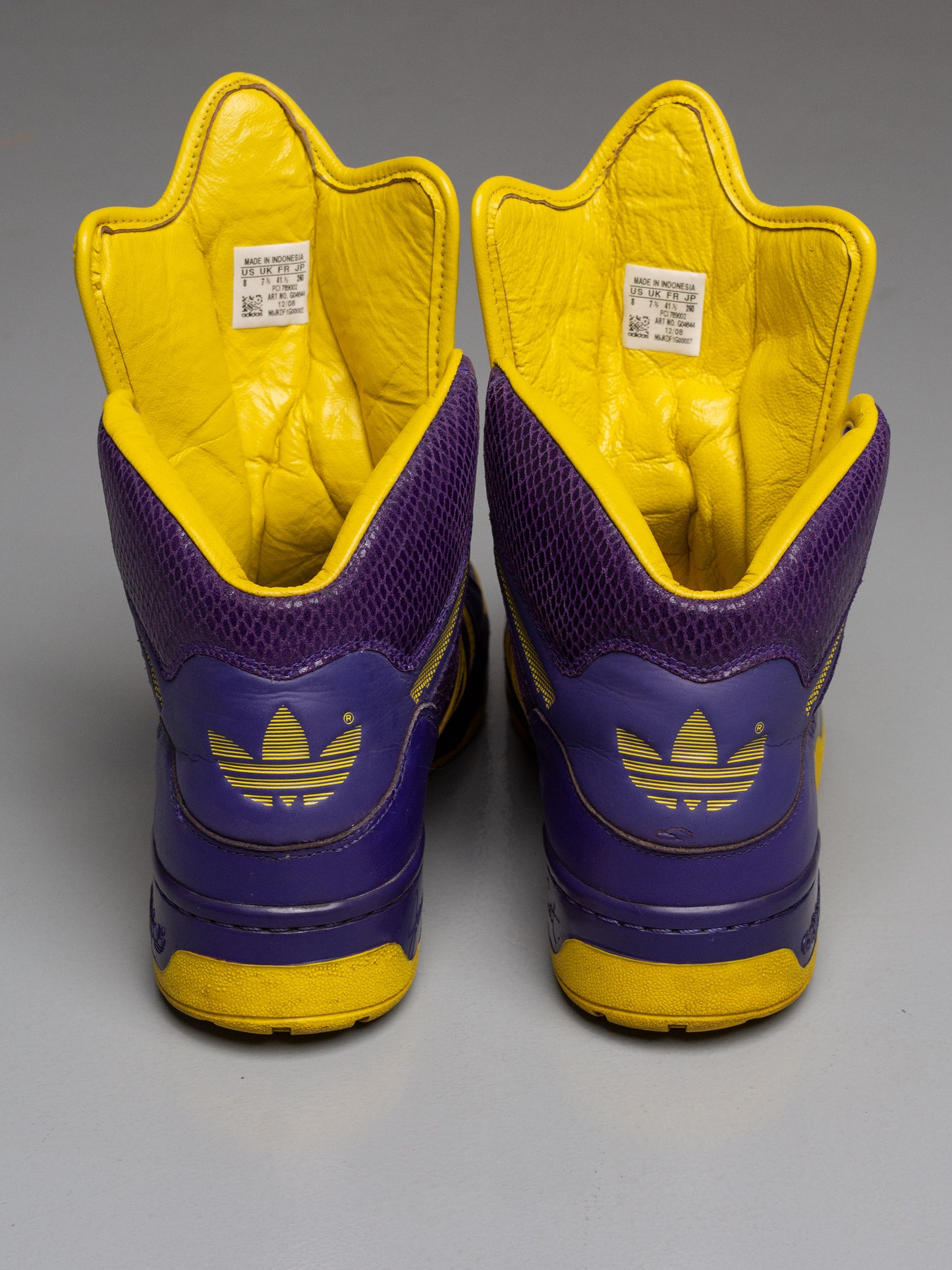 adidas Originals by Jeremy Scott S/S 2009 JS Logo (purple/yellow) - size 41 1/3