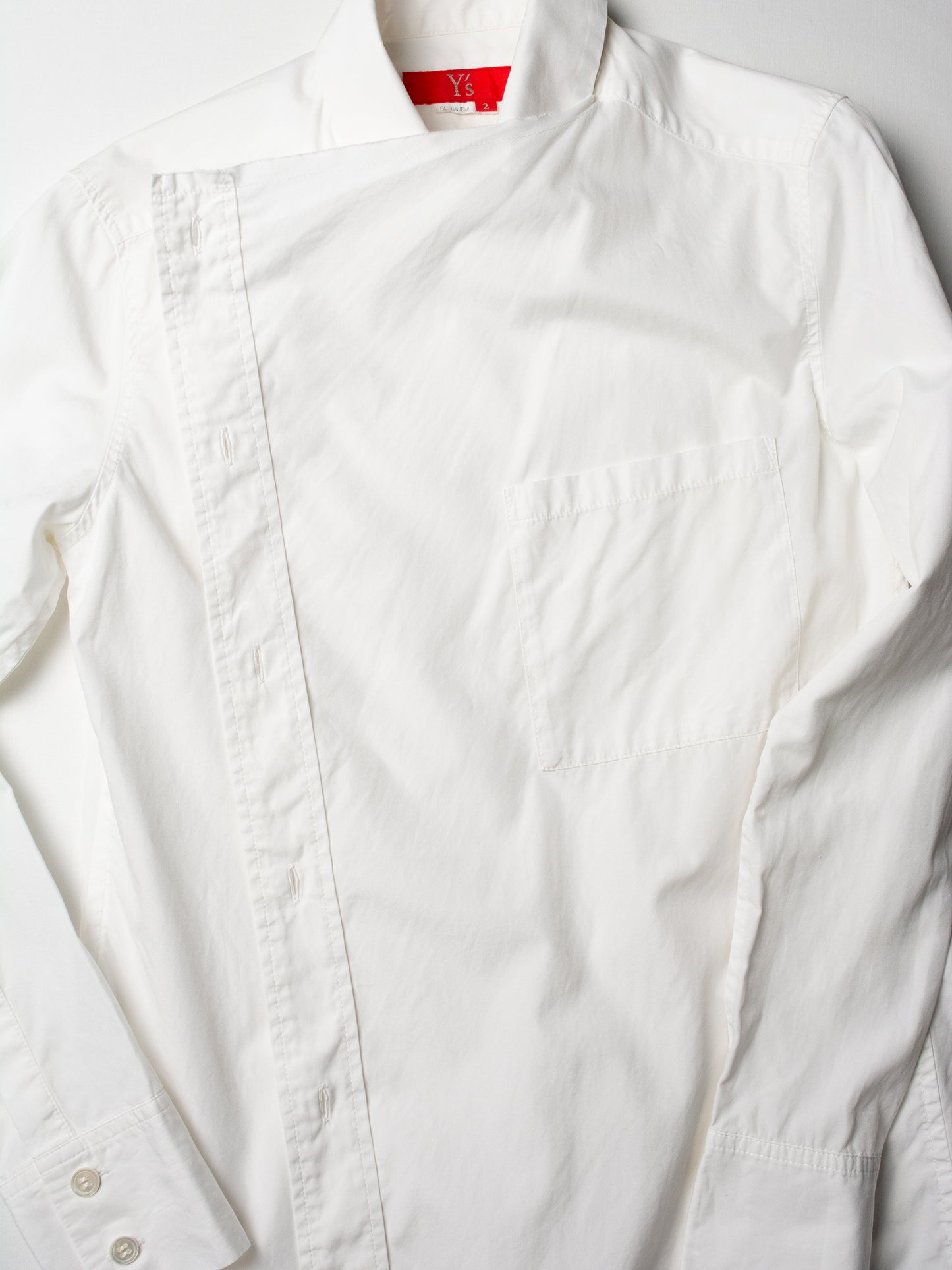 Y's Red Label - A/W 2006 - deconstructed shirt with double panel closure - women's size 2
