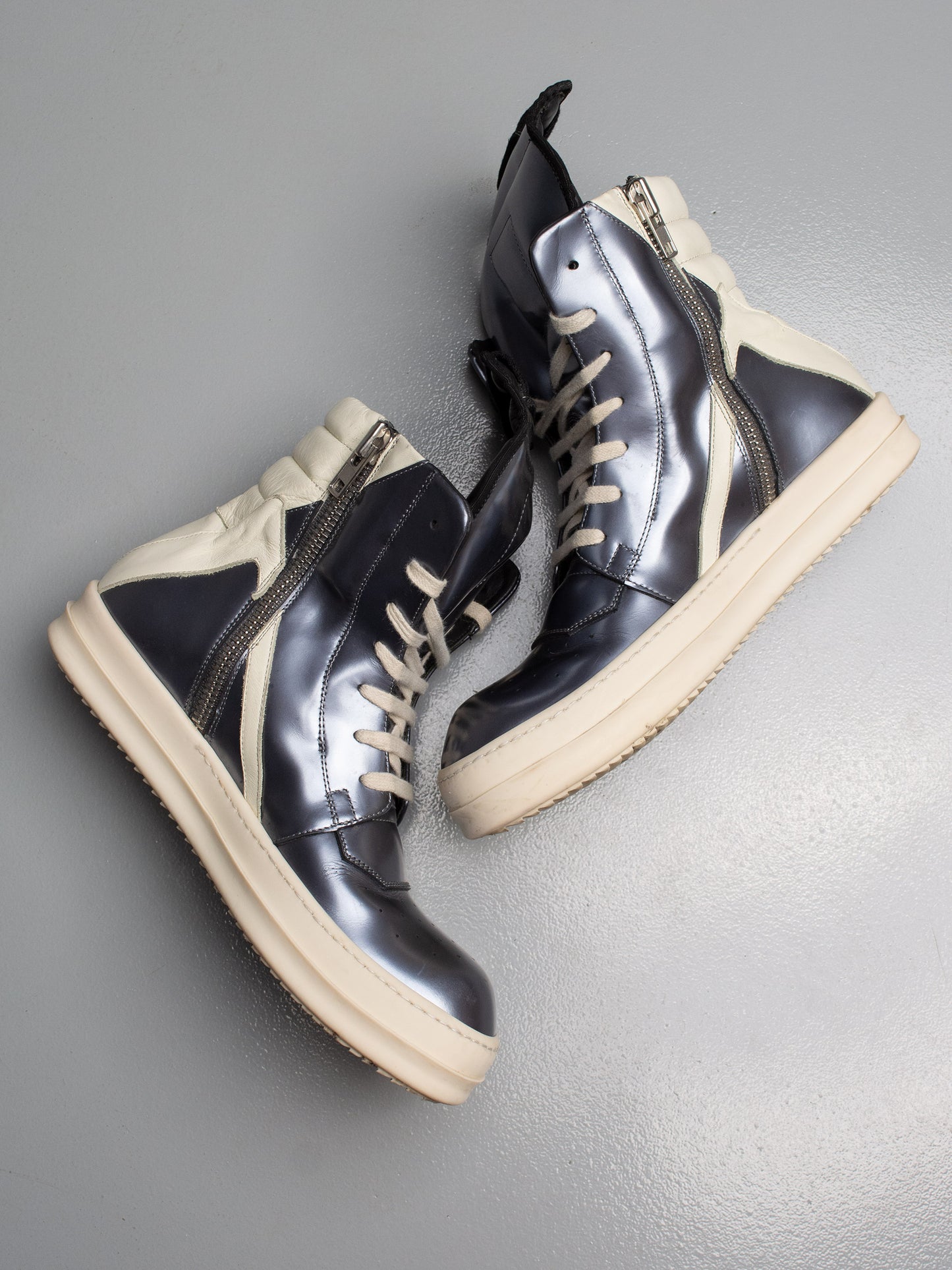 Rick Owens S/S 2015 Dirty Silver Geobasket - size 40