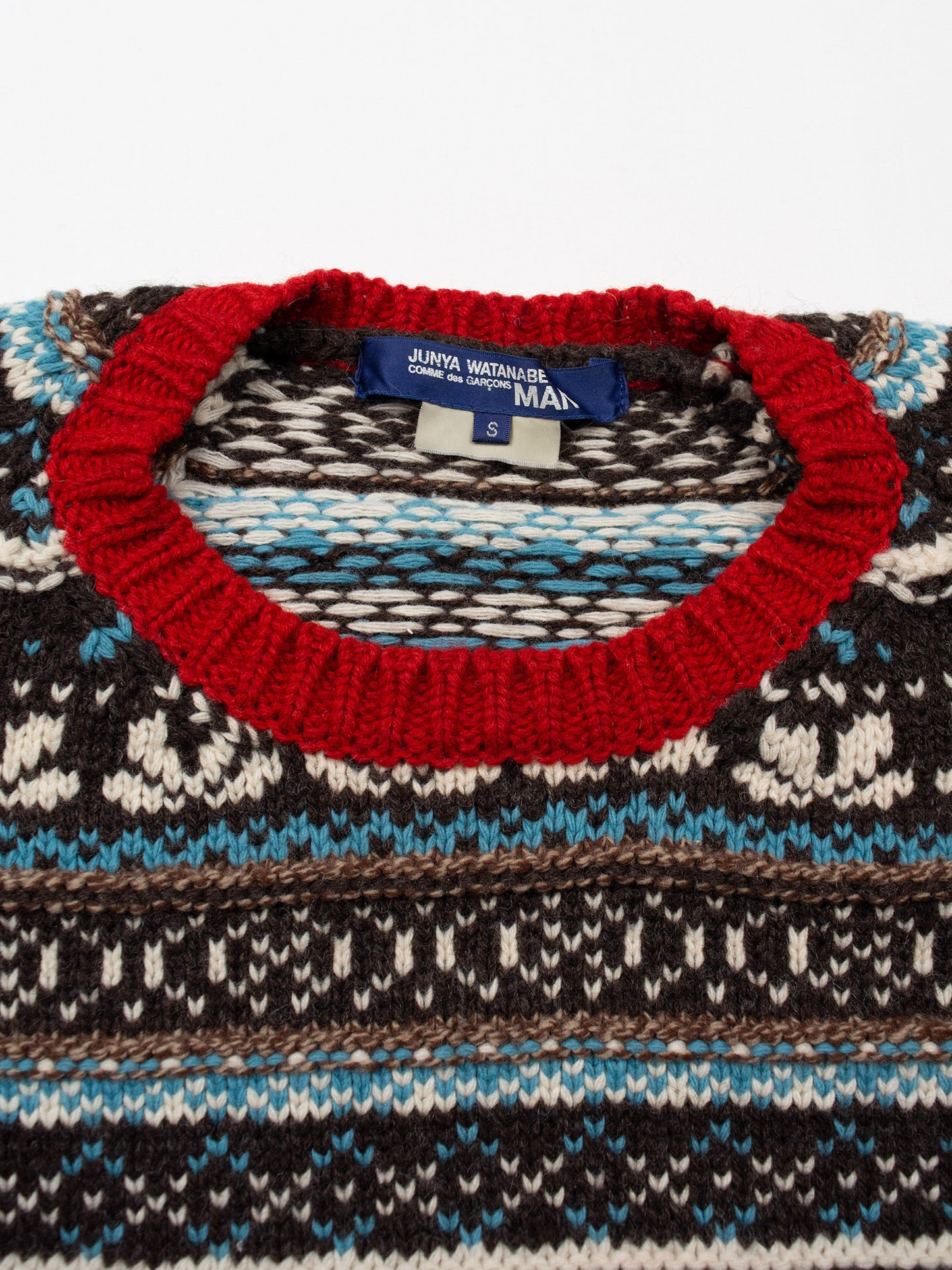 Junya Watanabe MAN - A/W 2003 - fair isle wool sweater - size S