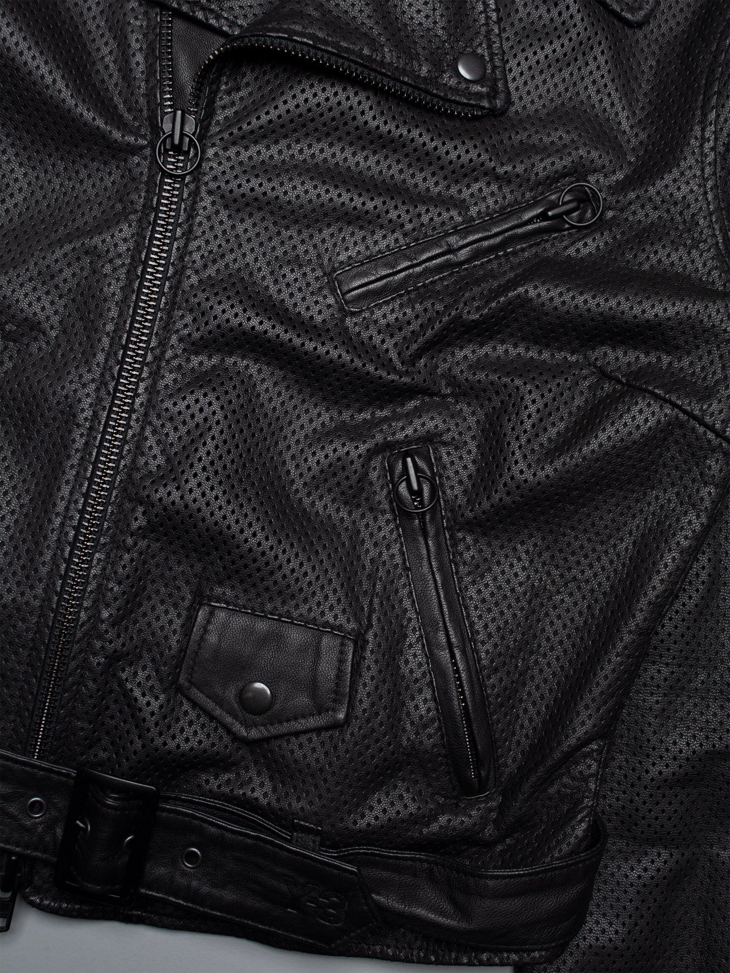 Y-3 - A/W 2013 - women's perforated leather biker jacket - size L