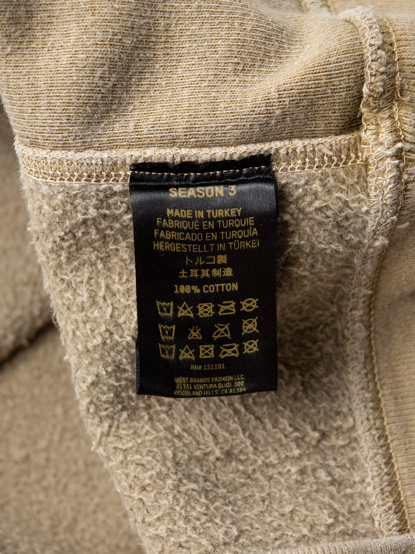YEEZY Season 3 (2016) - Fleece Crew Sweat (Earth) - size M